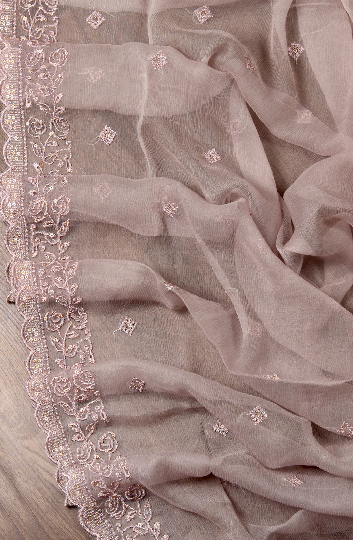 Mauve Beautiful Modal Suit-set with Chiffon Dupatta - 838-4665B