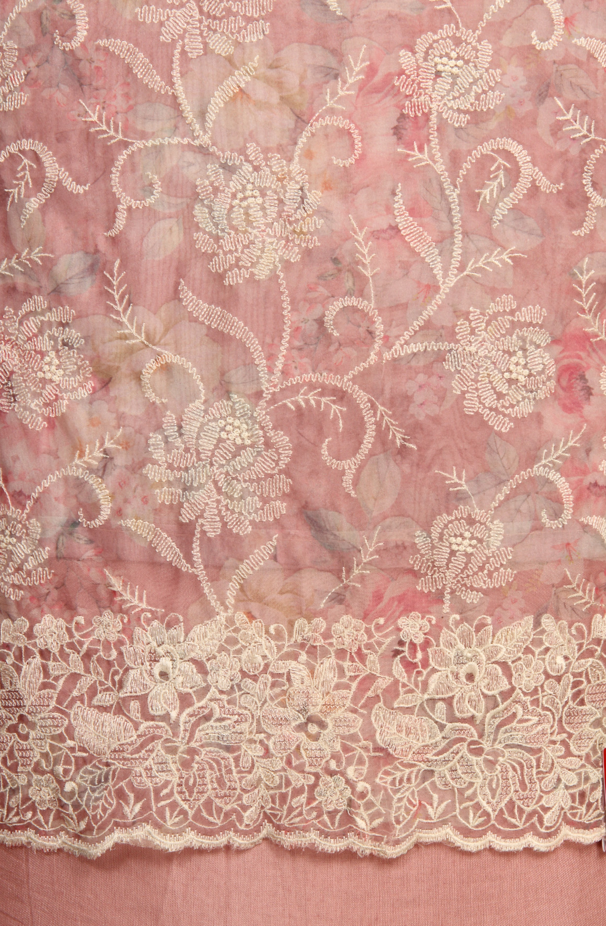 Pink Beautiful Organza Embroidered Salwar Kameez - 838-6853B