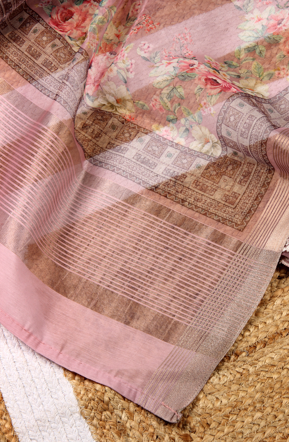 Pink Beautiful Organza Embroidered Salwar Kameez - 838-6853B