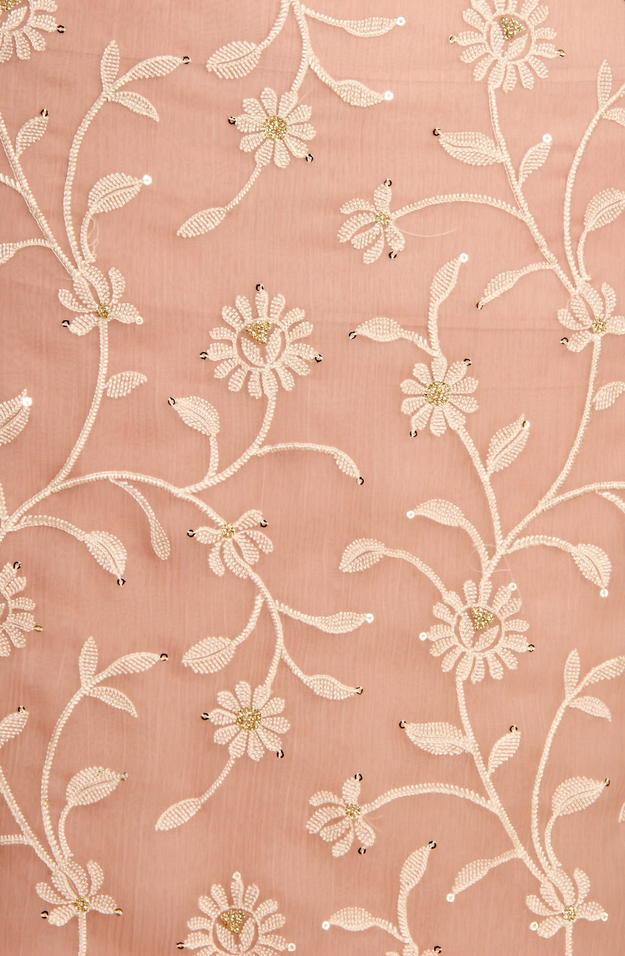 Peach Beautiful Organza Embroidered Salwar Kameez - 838-6857B