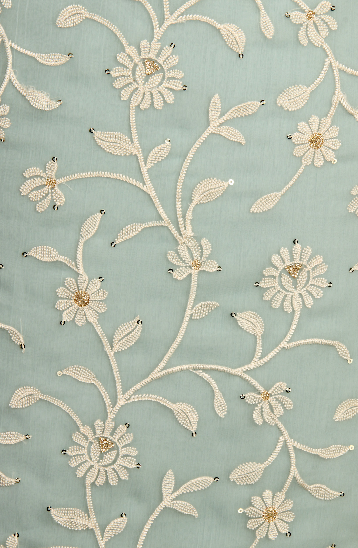 Sea Green Beautiful Organza Embroidered Salwar Kameez - 838-6857C