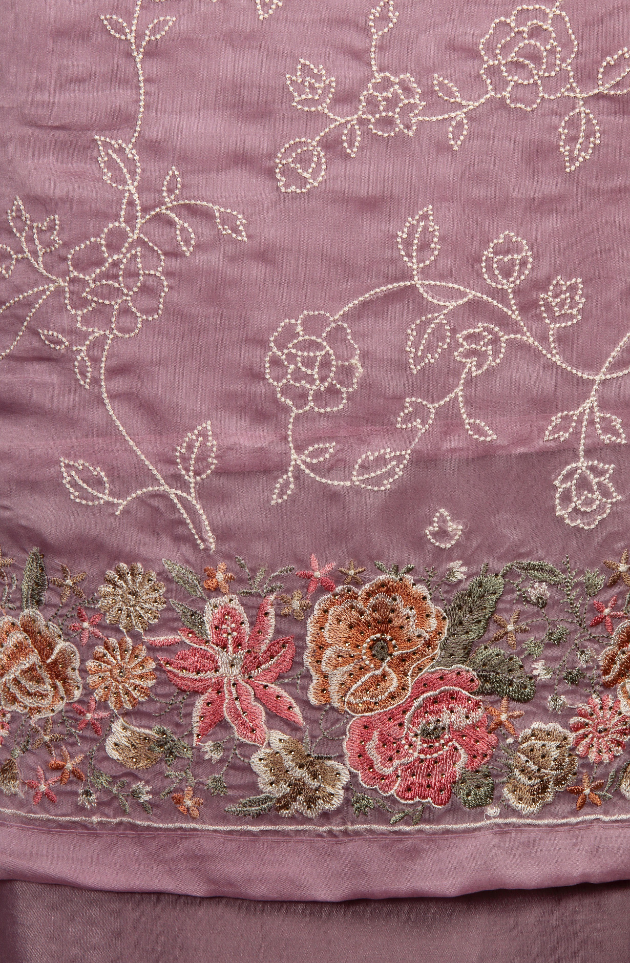 Lavender Organza Designer Embroidered Salwar Kameez - 838-6891A