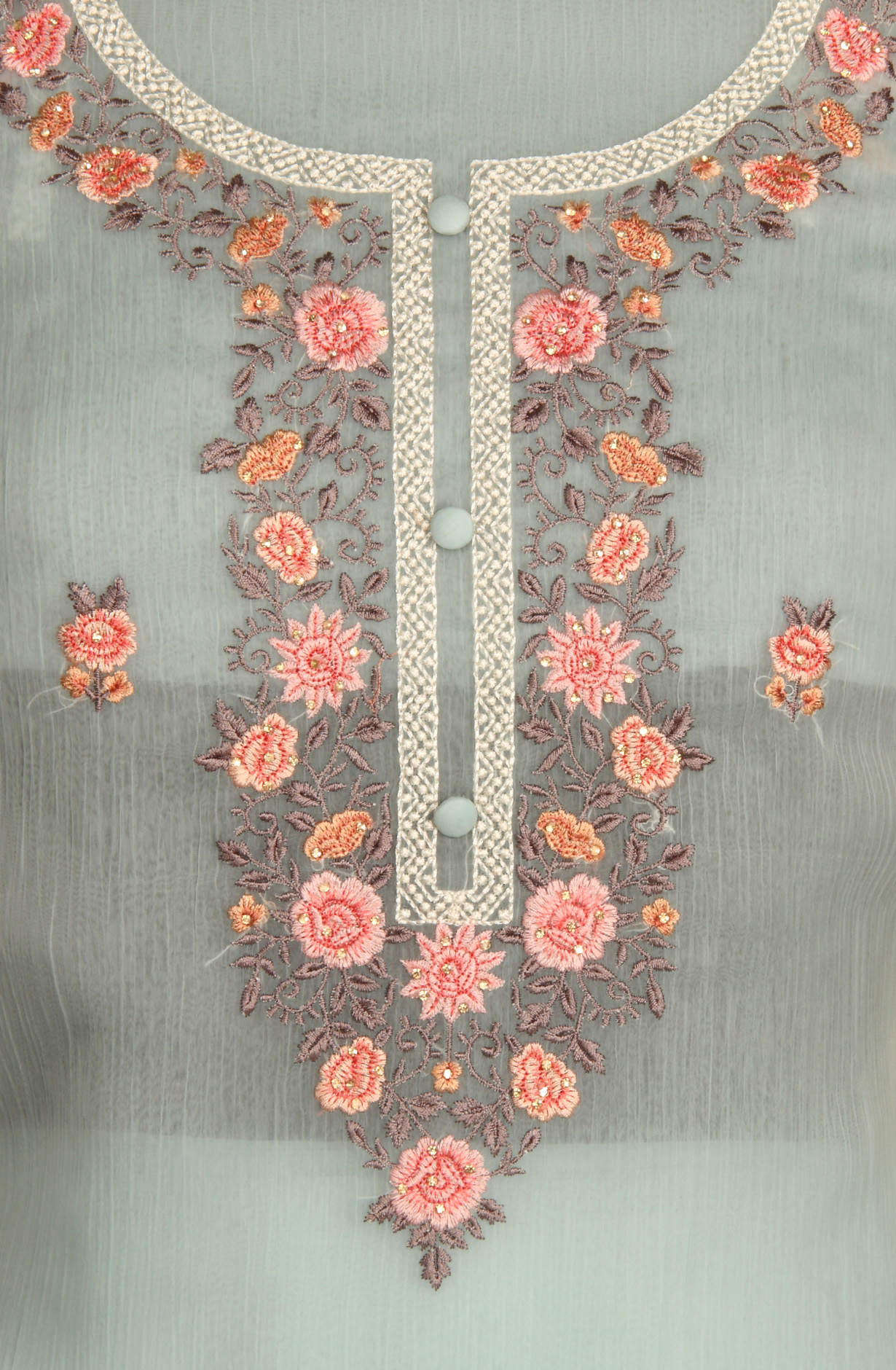 Sea Green Beautiful Organza Embroidered Salwar Suit - 838-6926C