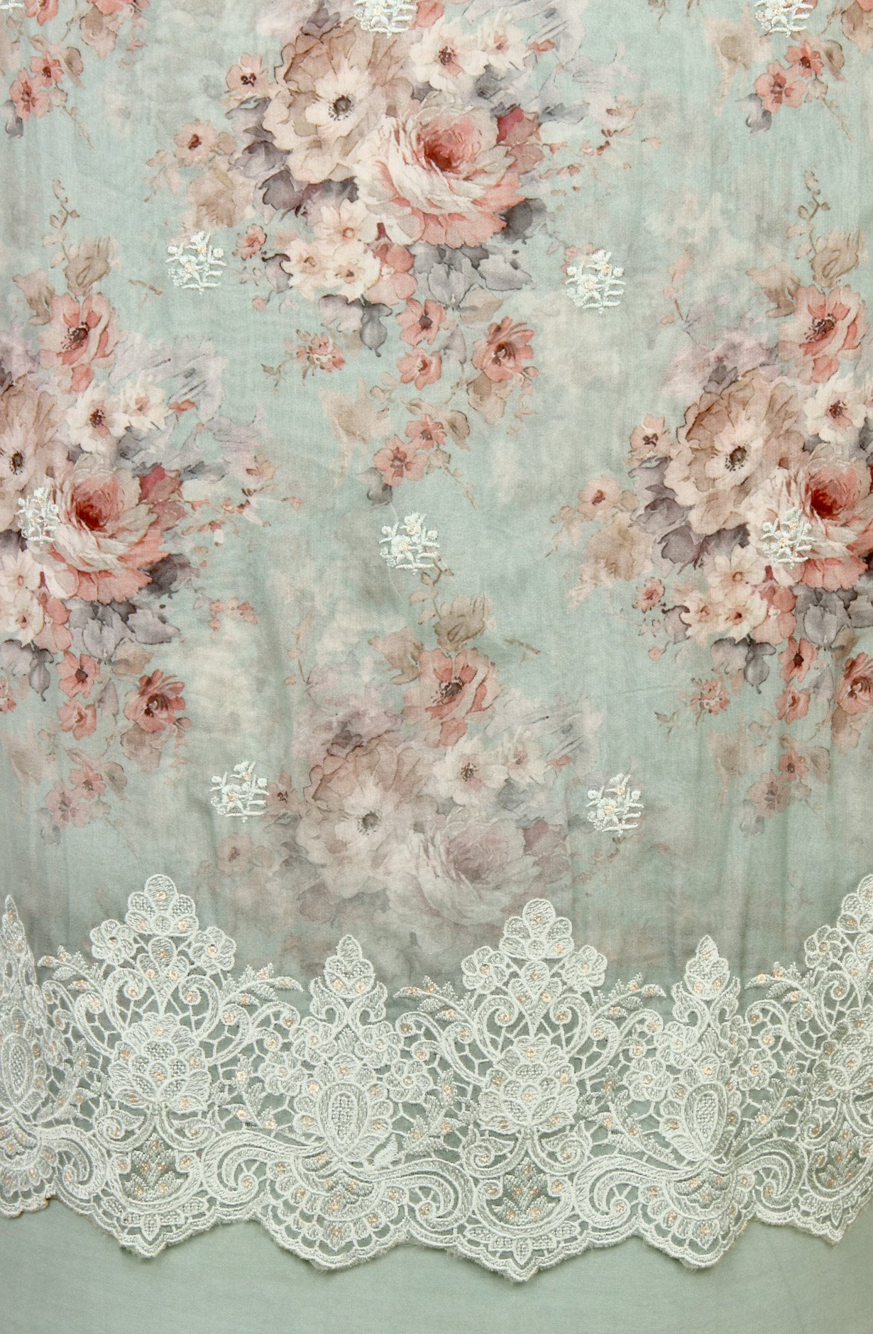 Sea Green Beautiful Organza Salwar Suit with Chiffon Dupatta - 838-6959B