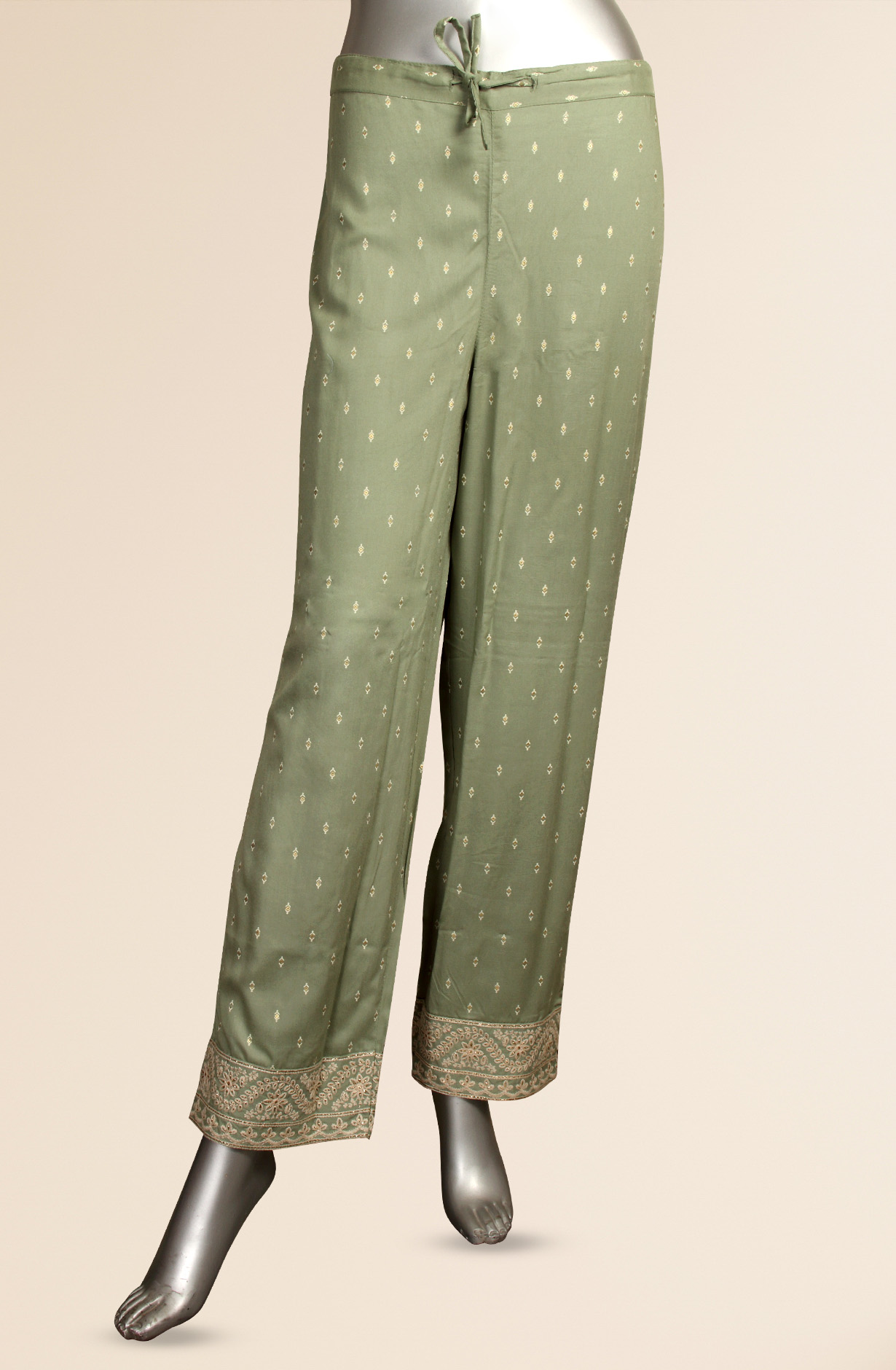 Ready-to-Wear Sea Green Modal Kurti Pant Set with Dupatta - 845-74191