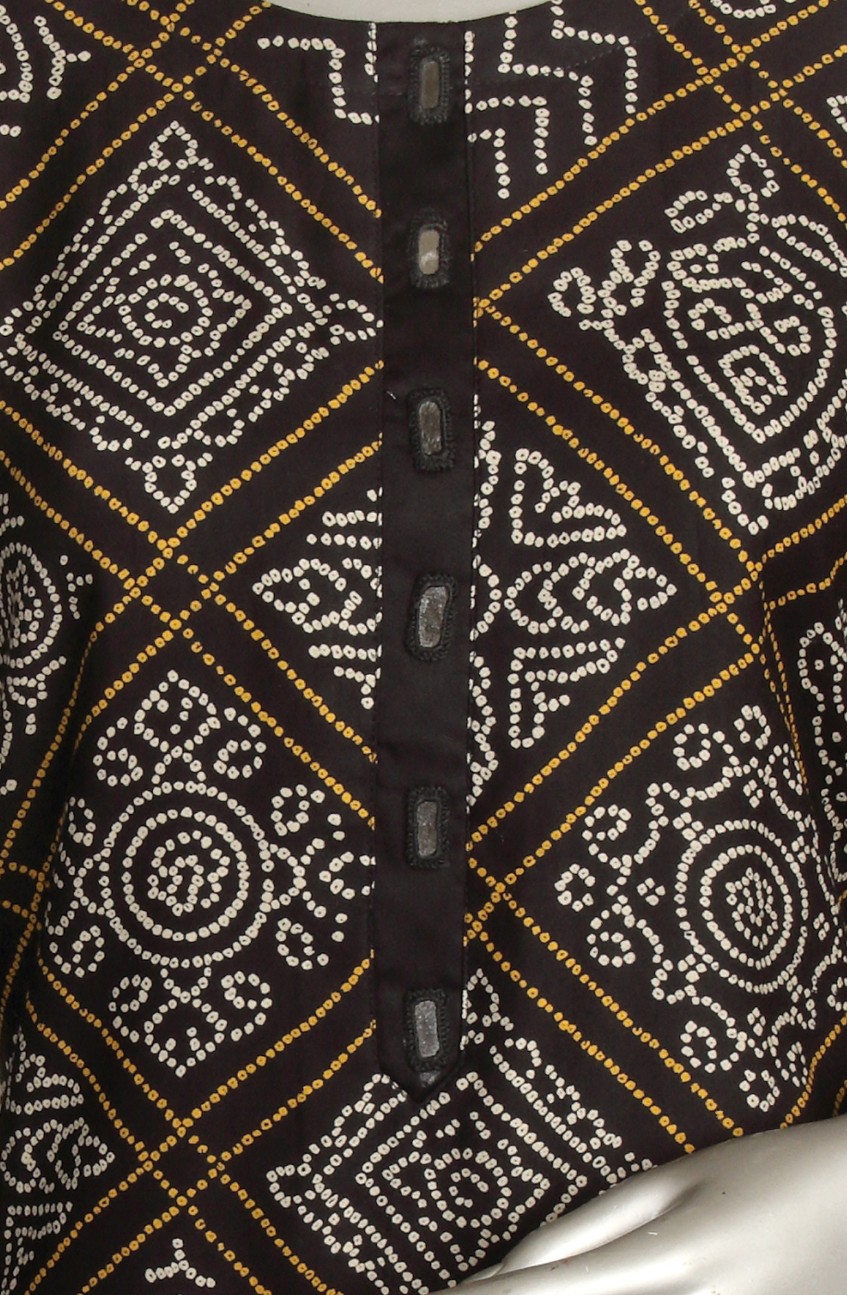 Black Modal Printed Kurti - 845-74432