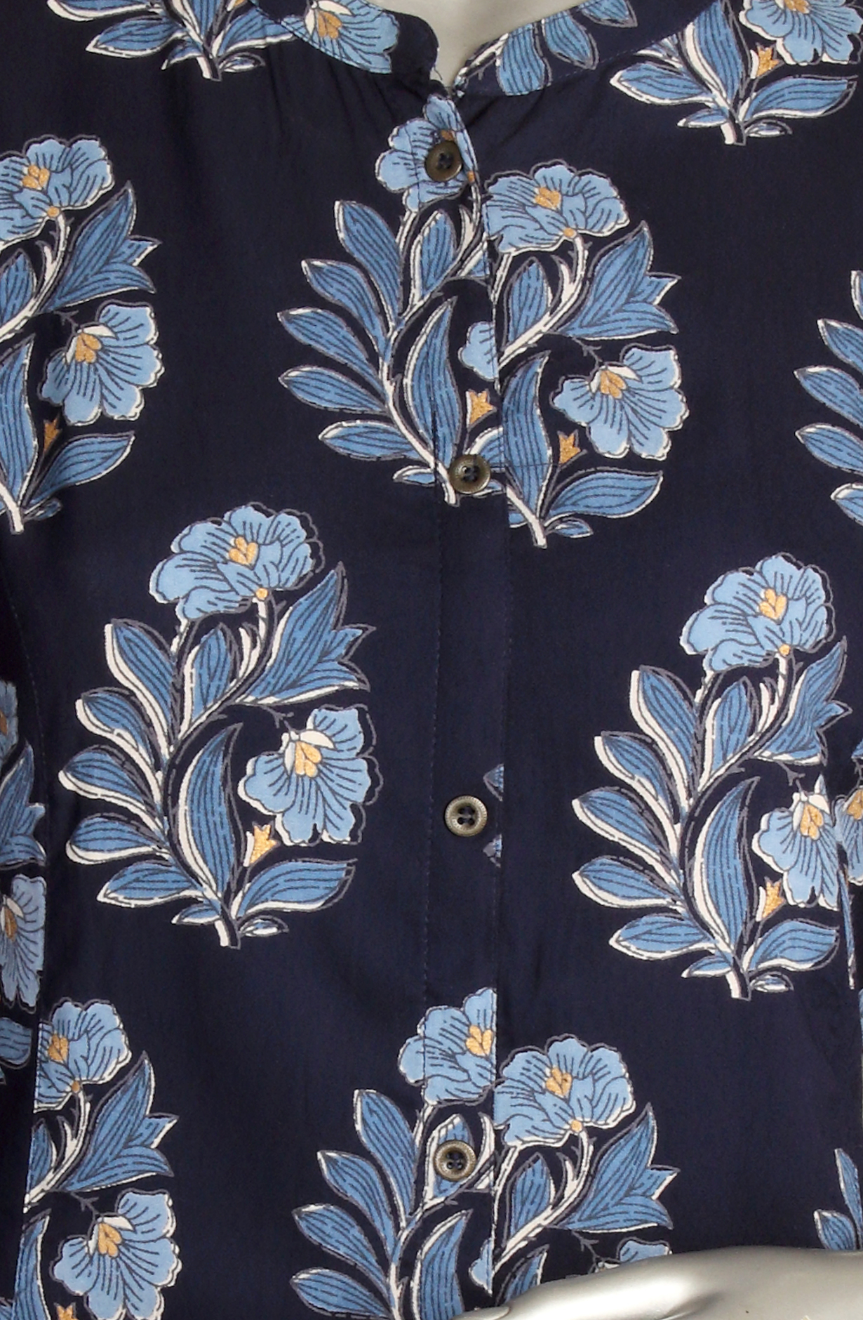 Blue Cotton Printed Kurti - 845-74740