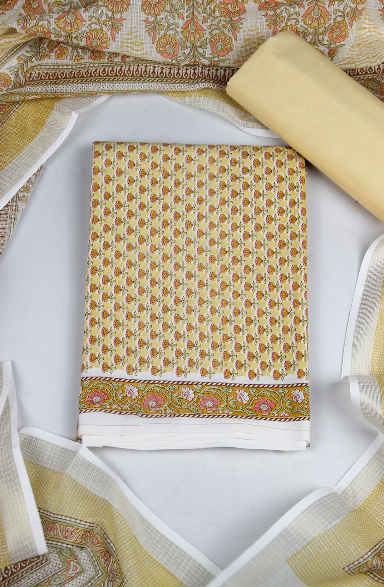 Yellow Cotton Digital Printed Suit Set with Dupatta - 871-AMRIT02-1C