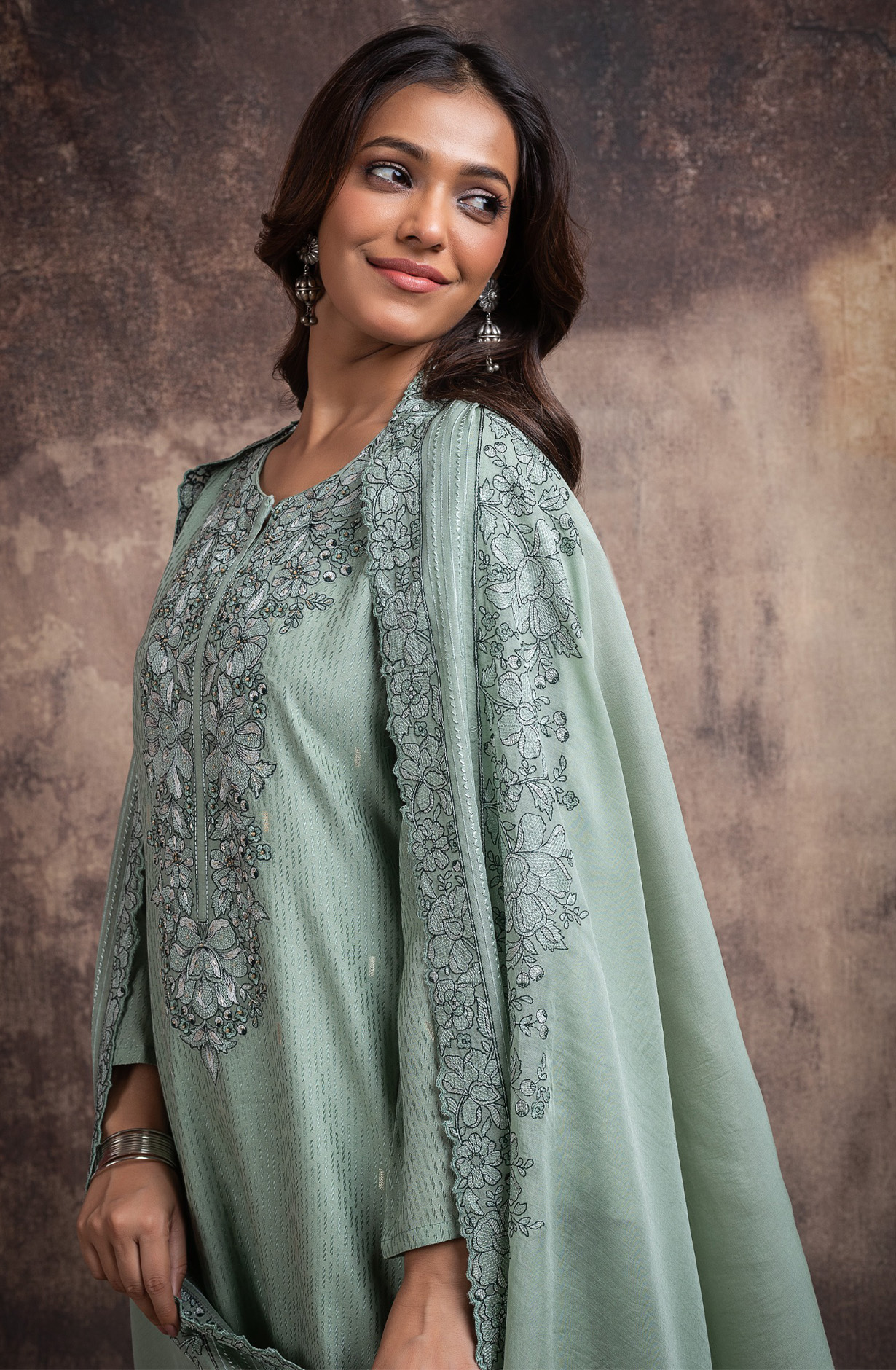 Rama Green Chanderi silk jacquard beautiful Suit Set with Dupatta - R157-SPR2698A