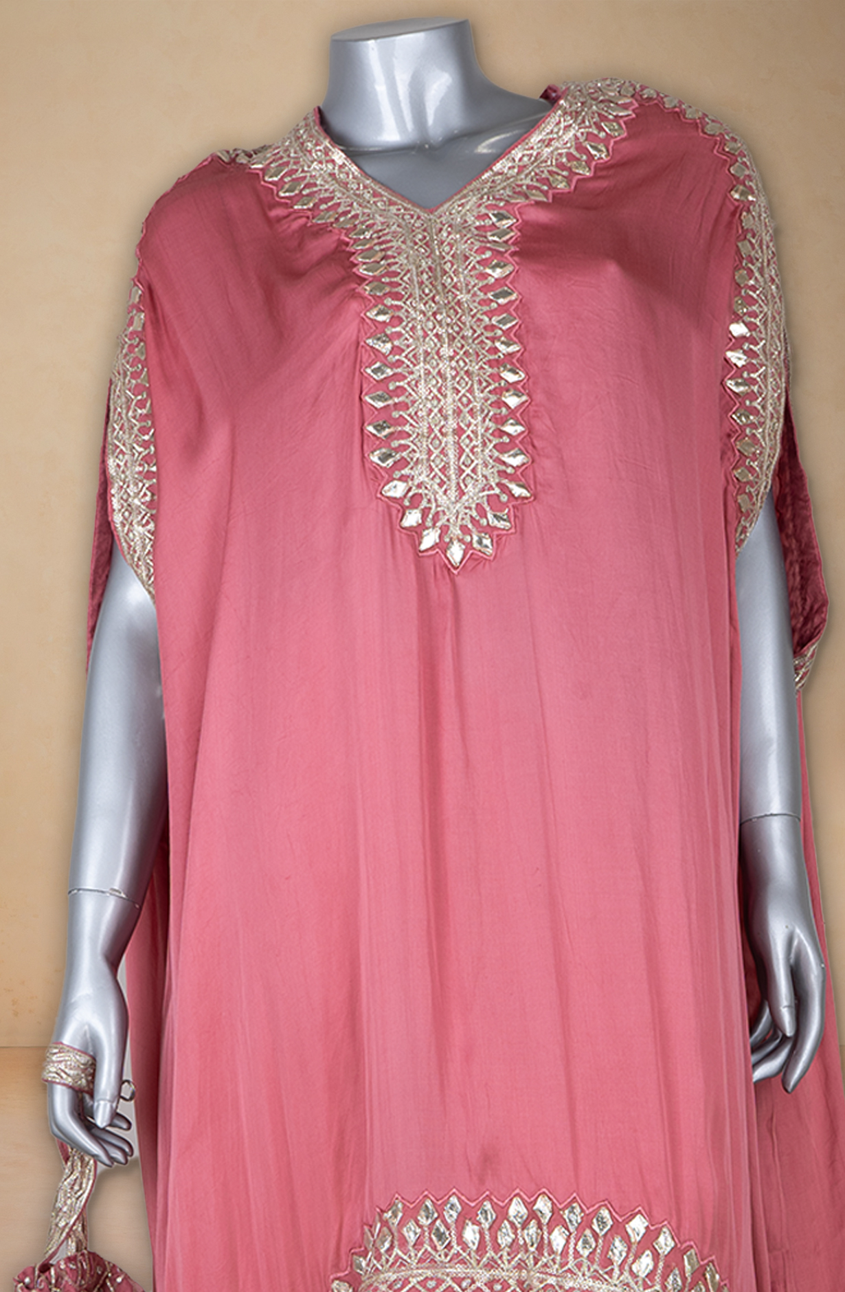 Pink Satin Silk Co-ords Set with Potli- 1009-468