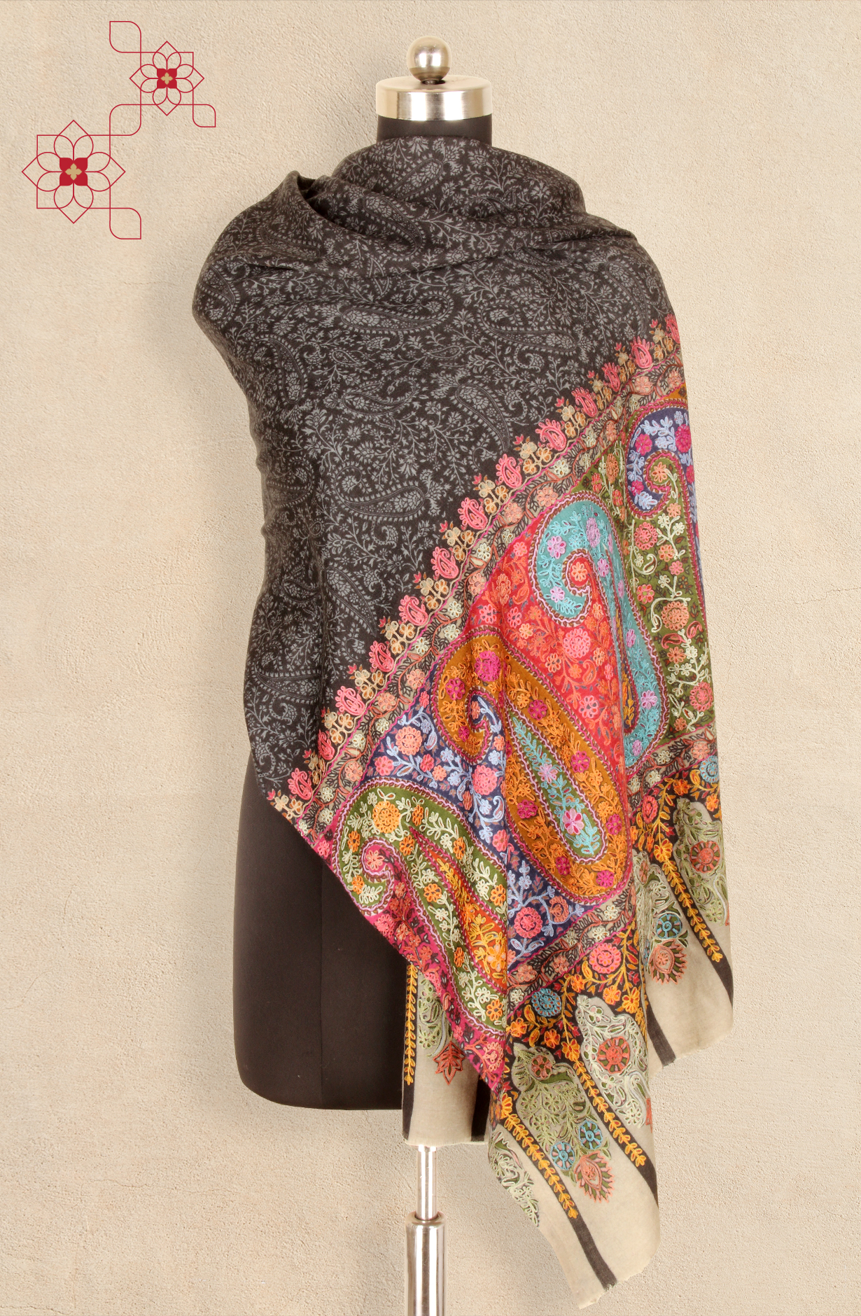Multi-coloured Women Pashmina Stole - 91060284