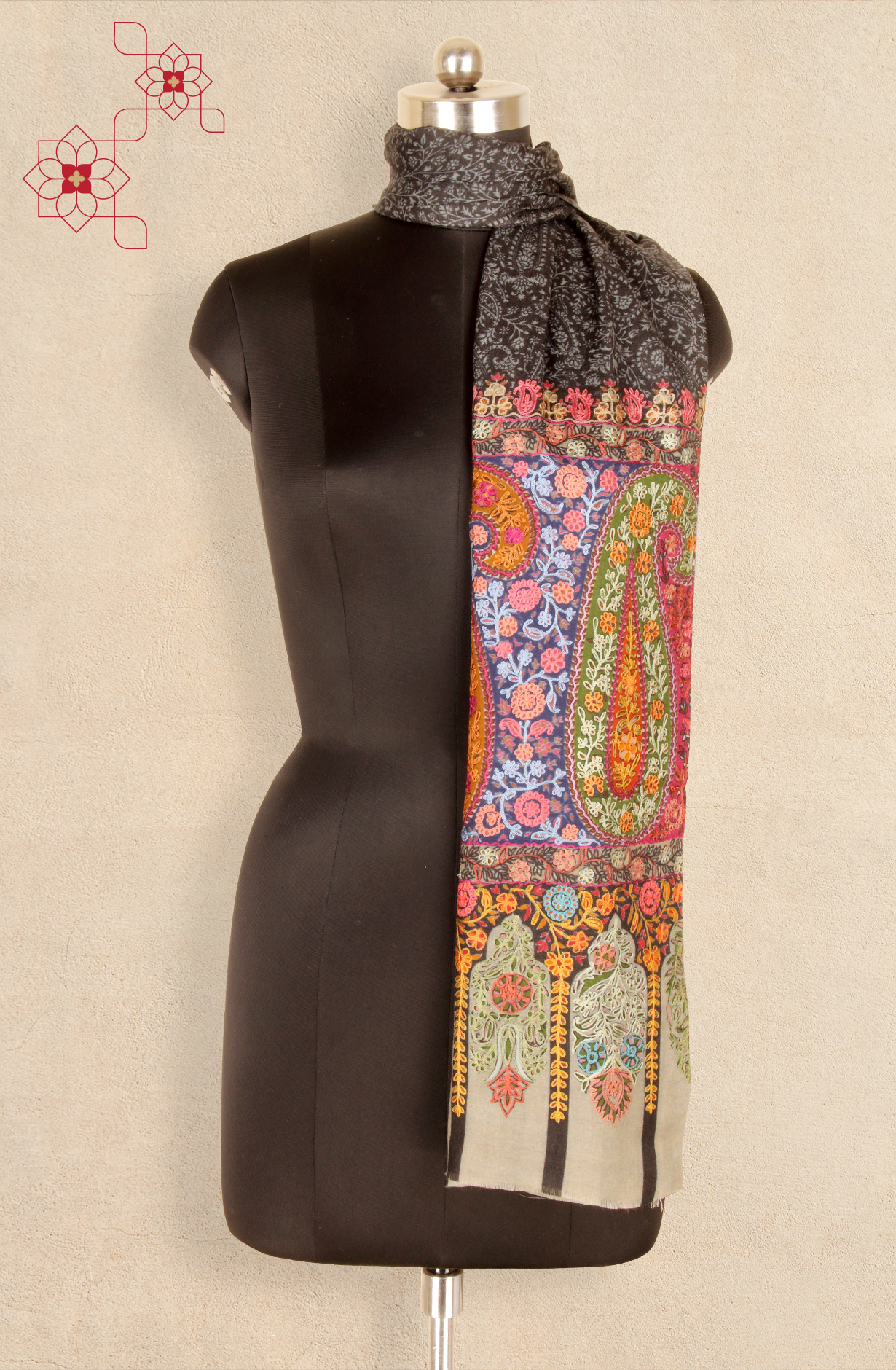 Multi-coloured Women Pashmina Stole - 91060284