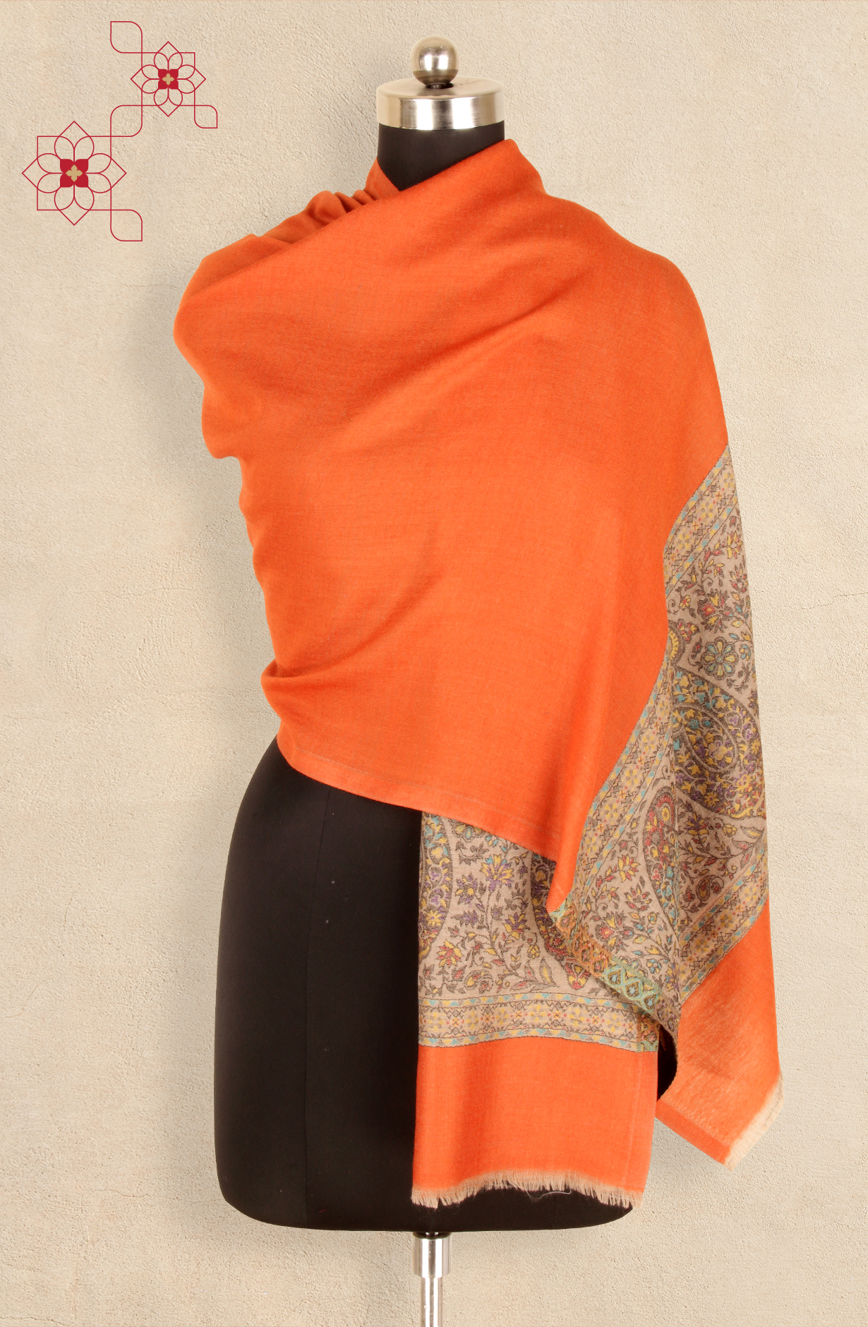 Rust Color Woolen Stole - 91060525