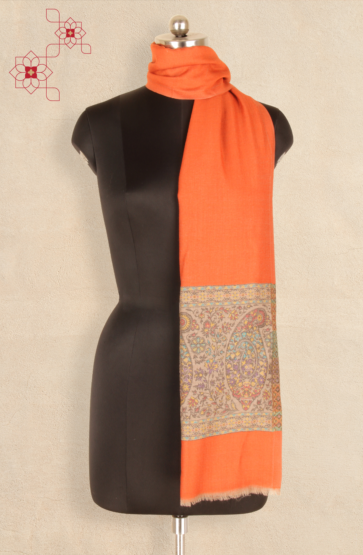 Rust Color Woolen Stole - 91060525