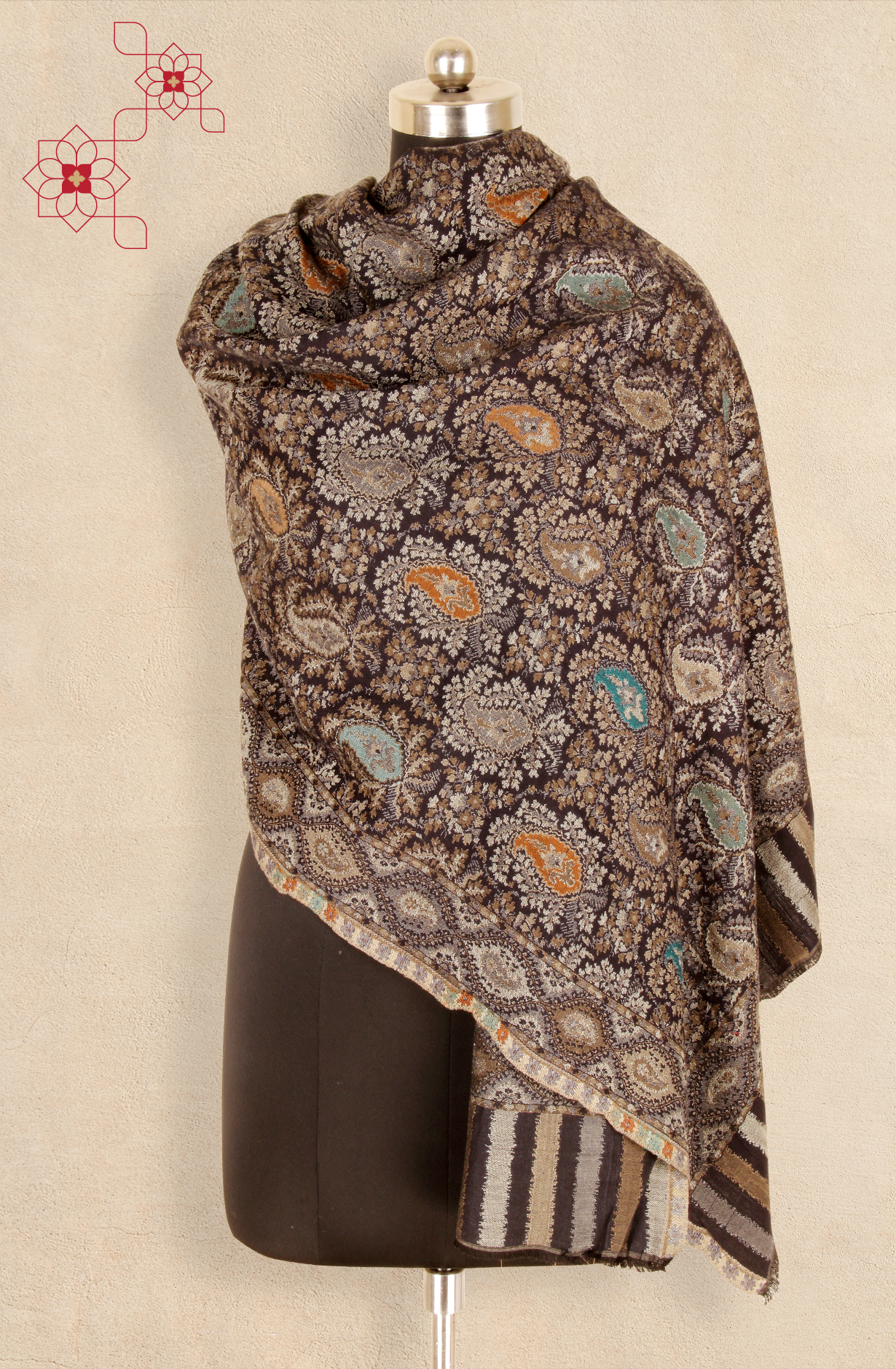 Black Women Woolen Stole - 91060547