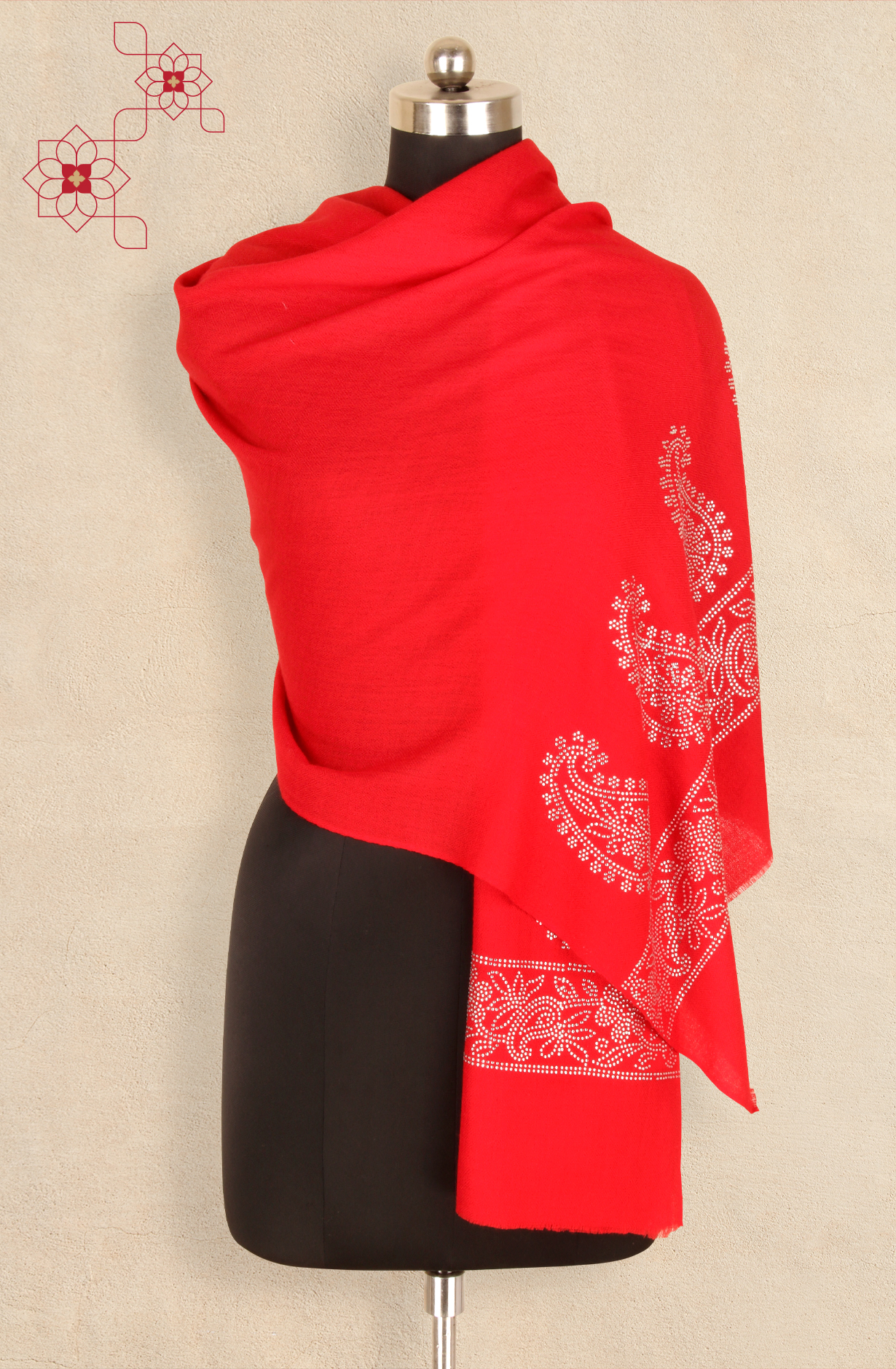 Red Woolen Stole - 91062927
