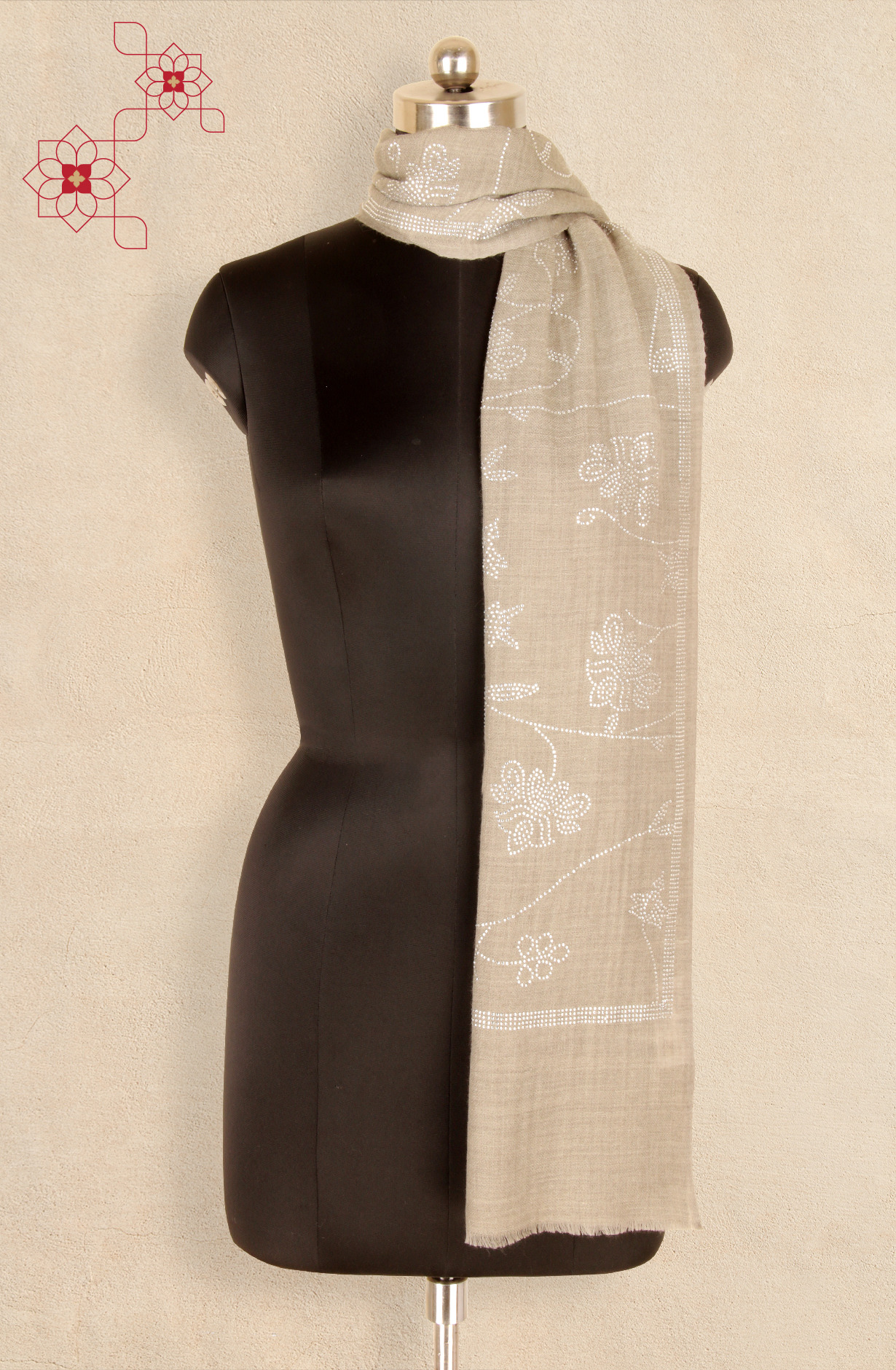 Grey Pashmina Stole - 91062944