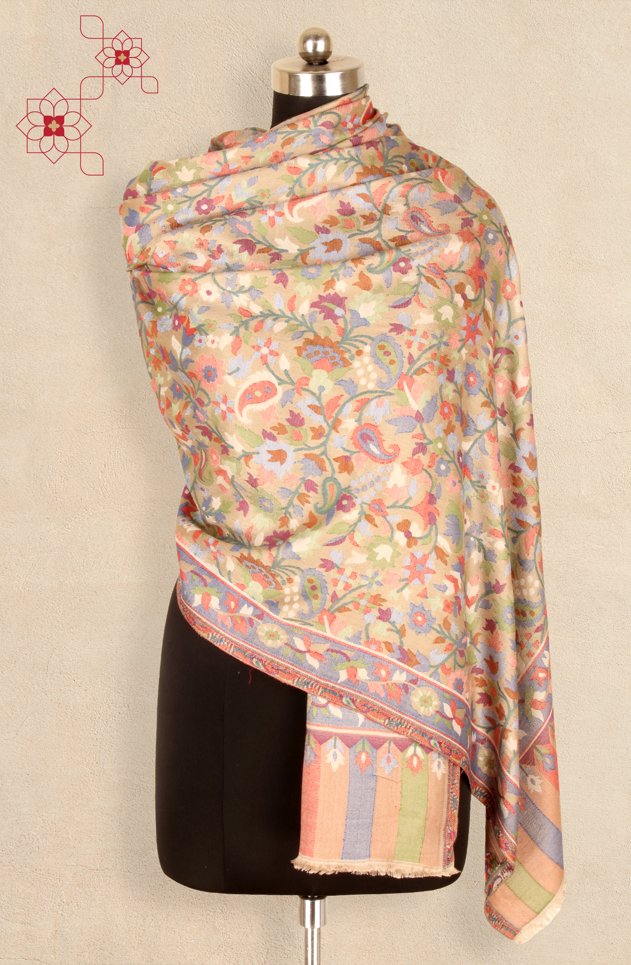 Beige Woolen Stole - 91062991