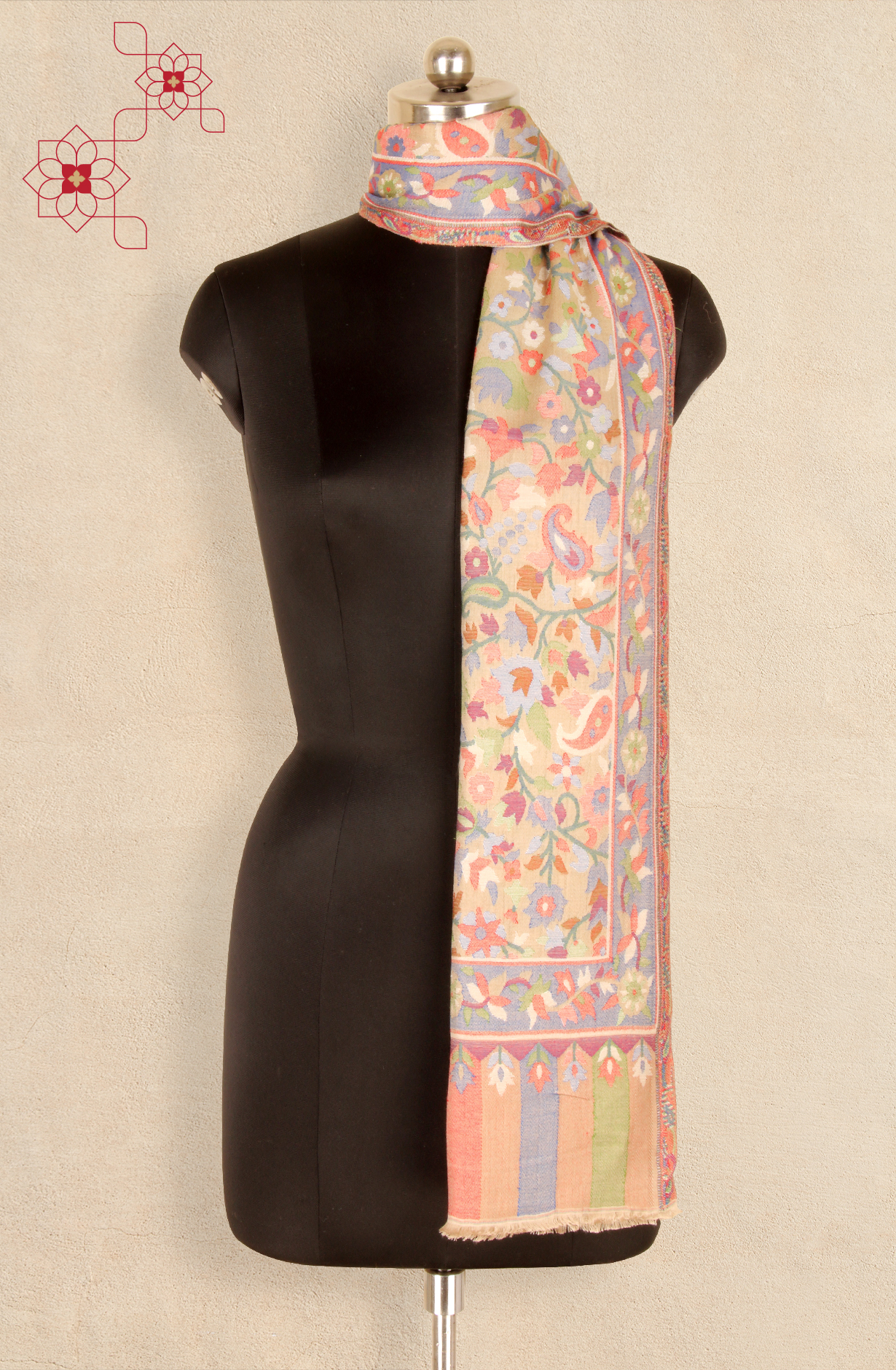 Beige Woolen Stole - 91062991