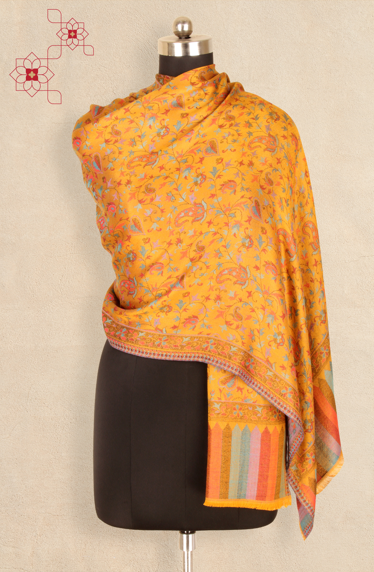 Mustard Yellow Women Woolen Stole - 91063004