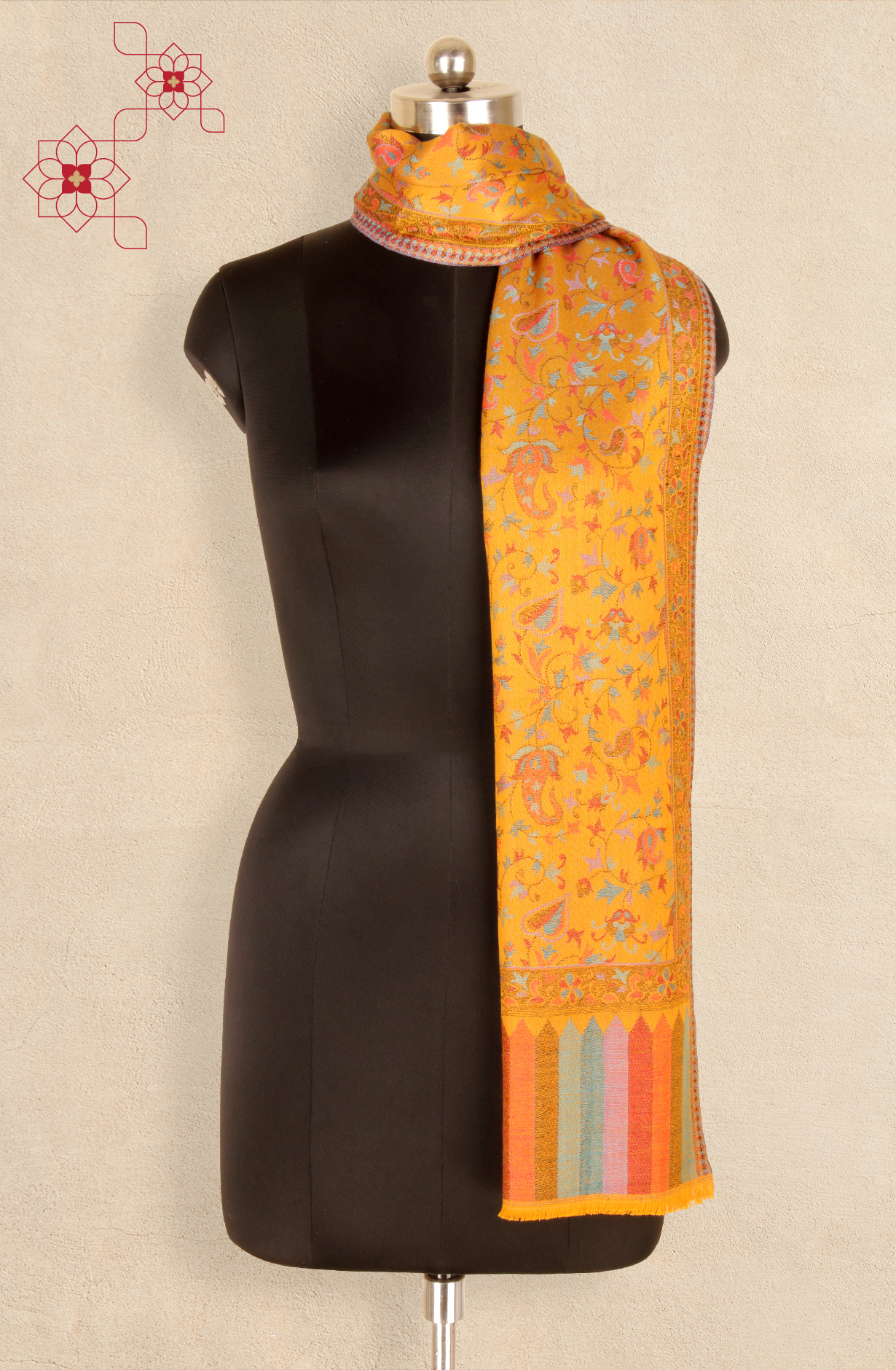 Mustard Yellow Women Woolen Stole - 91063004