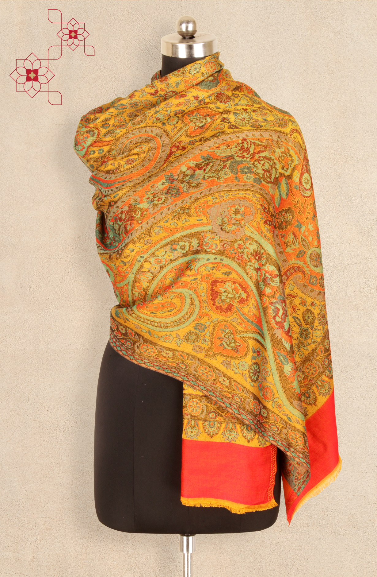 Multi-coloured Women Woolen Stole - 91063017