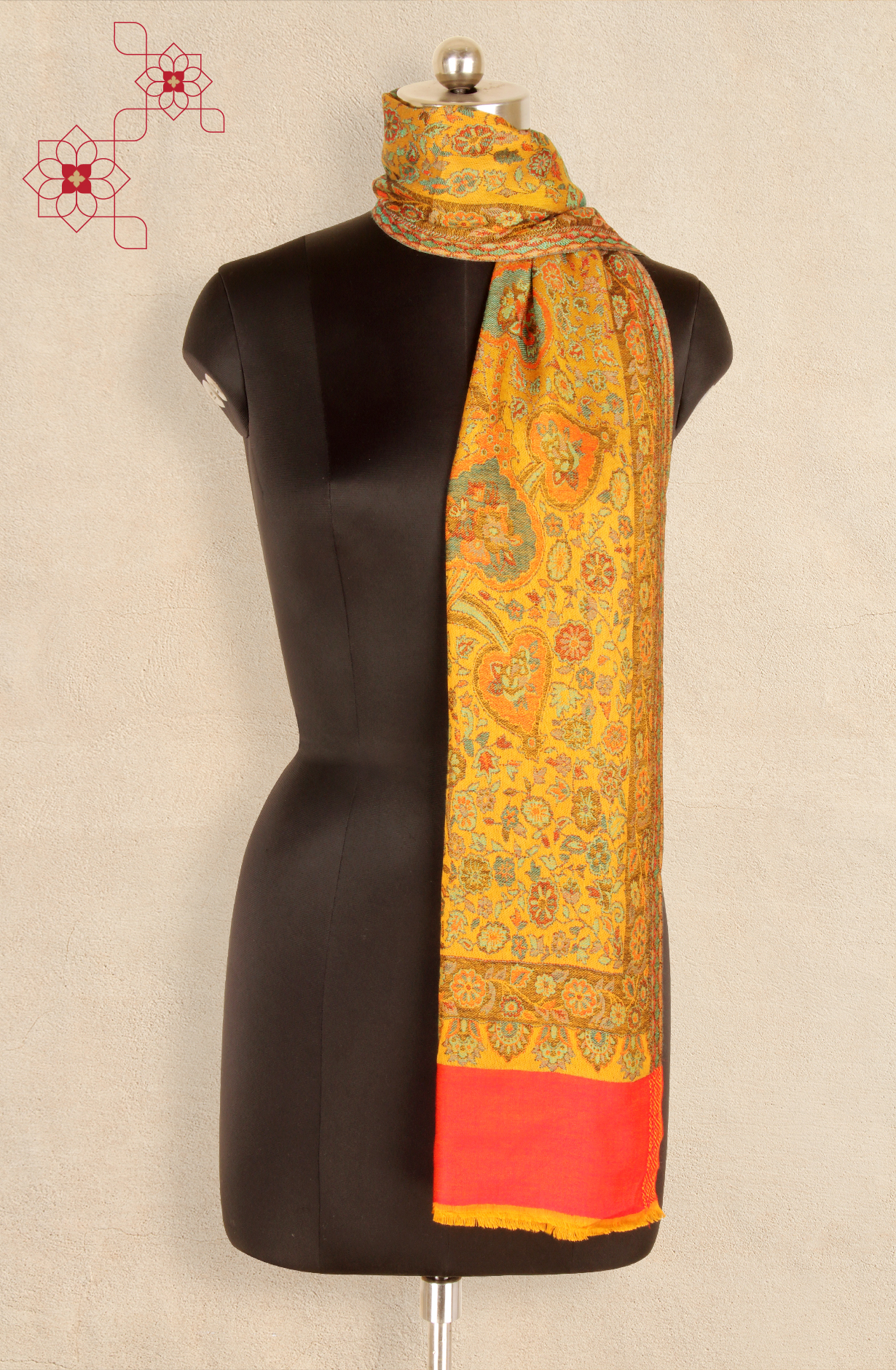 Multi-coloured Women Woolen Stole - 91063017