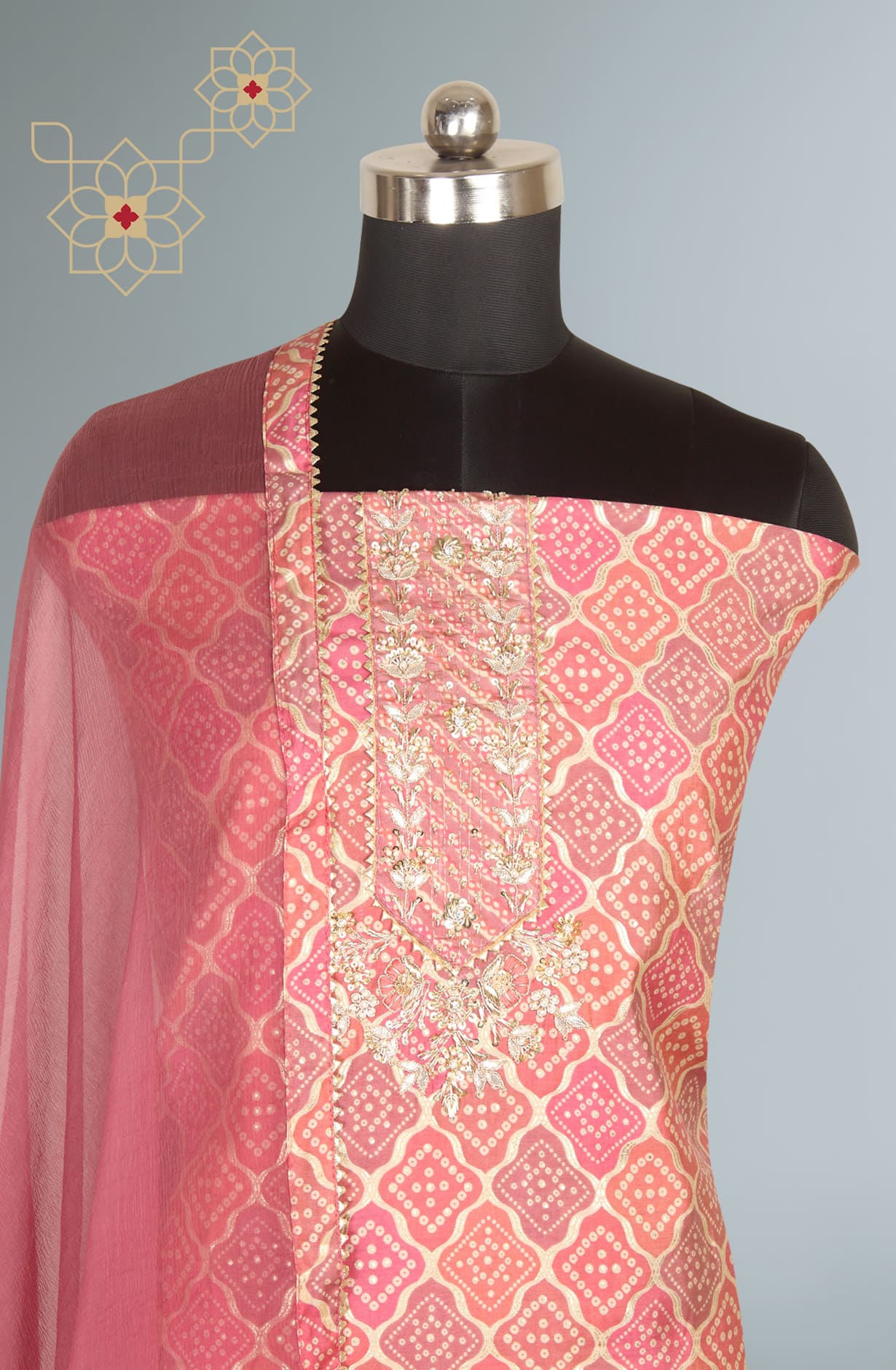 Mauve Modal Silk Unstitched Salwar Kameez Suit-set - 912-AC18897