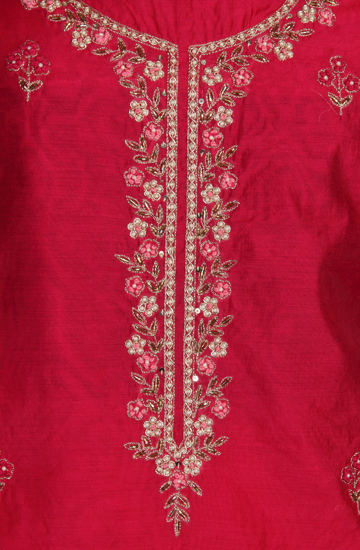 Rani Pink Beautiful Chanderi Unstitched Salwar Suit - 912-DF08920