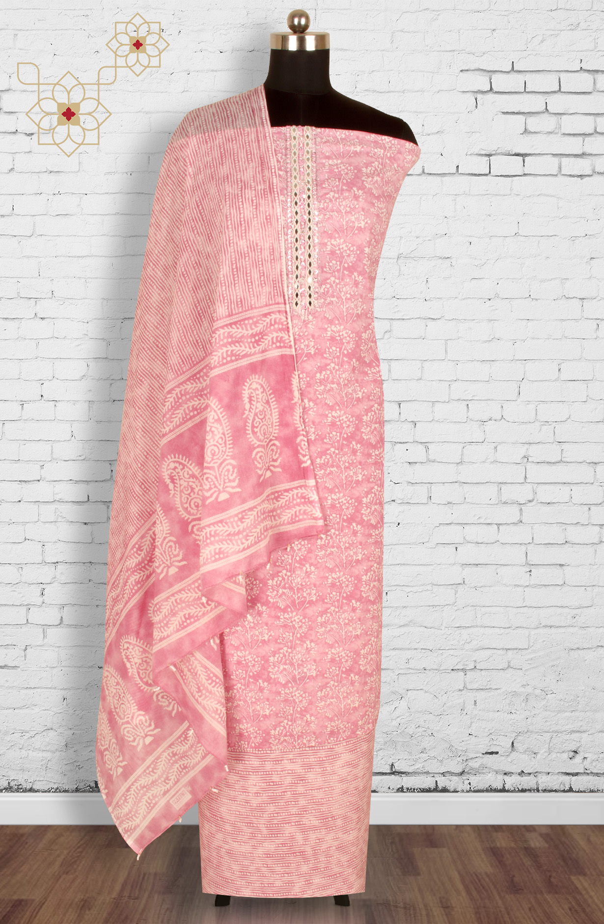 Mauve Cotton Printed Salwar Suit with Dupatta - 912-IDJ86074