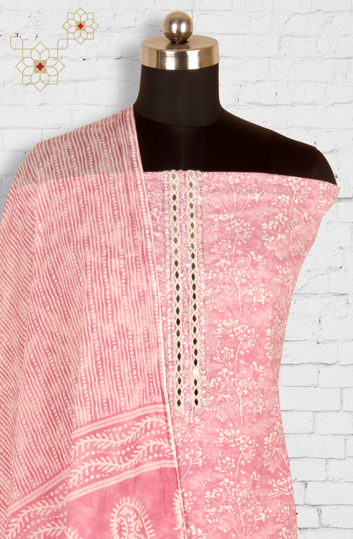 Mauve Cotton Printed Salwar Suit with Dupatta - 912-IDJ86074