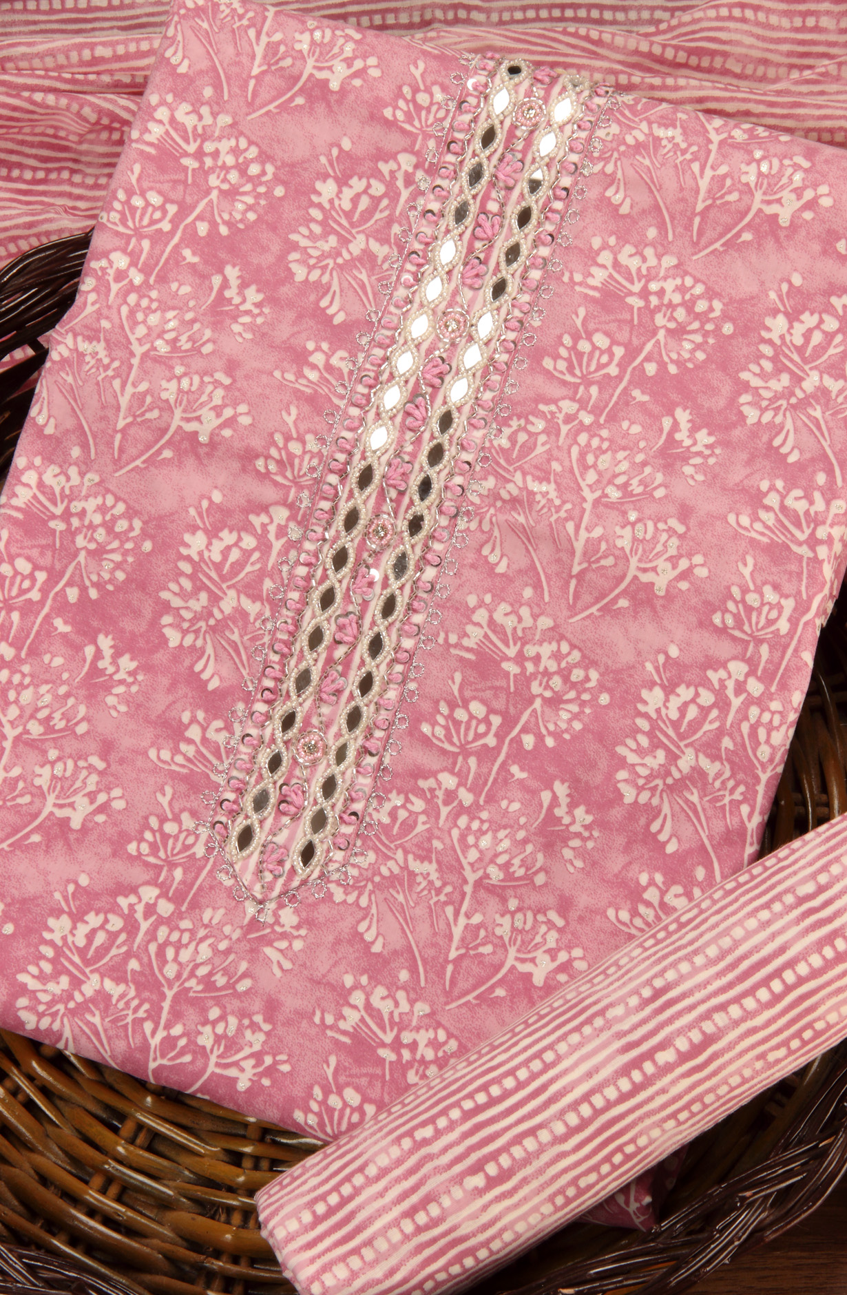 Mauve Cotton Printed Salwar Suit with Dupatta - 912-IDJ86074