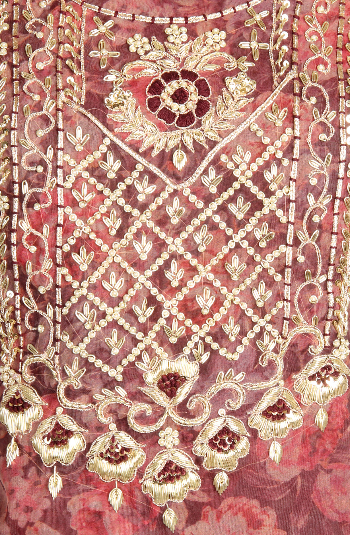 Multi-coloured Designer Partywear Organza Salwar Kameez - 912-JAC20015