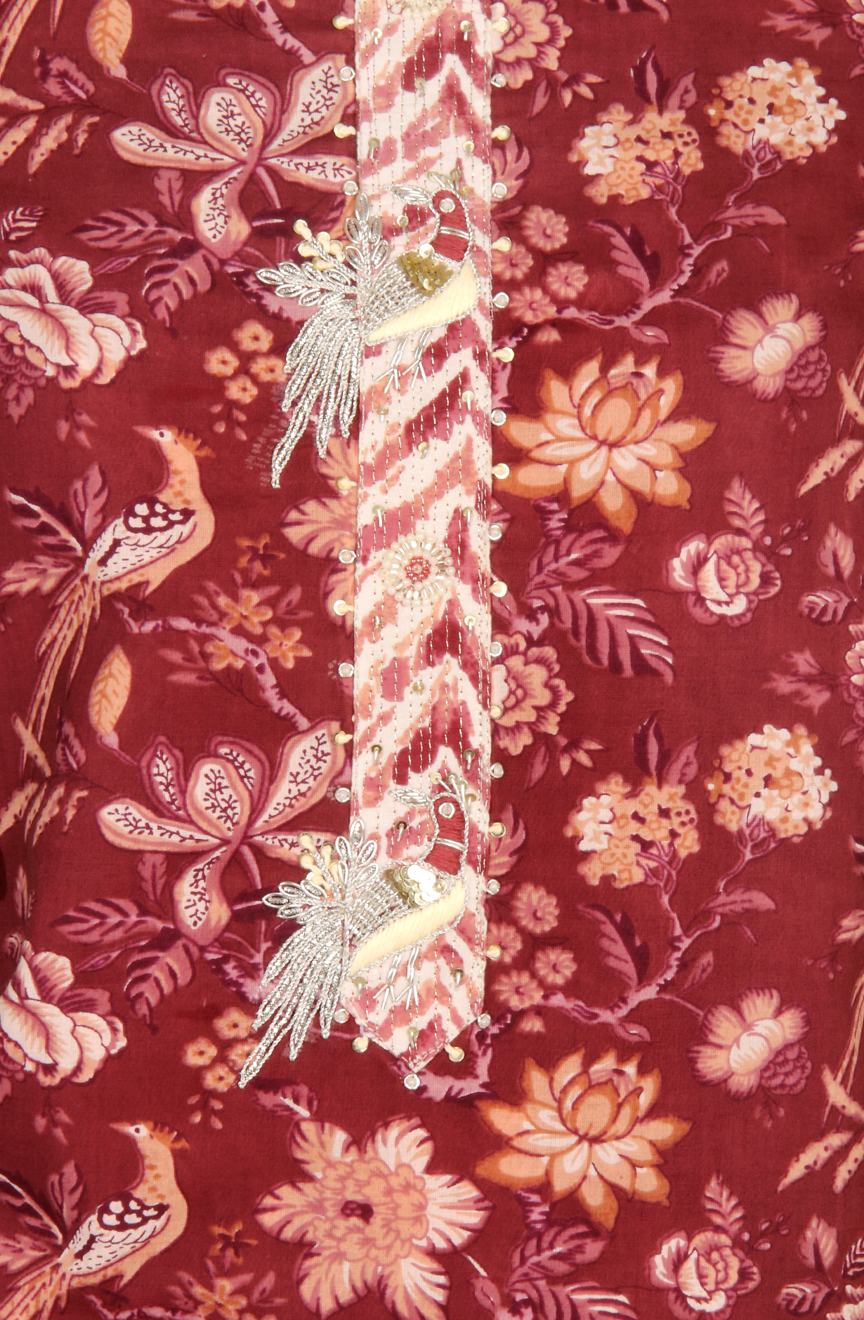 Wine Cotton Printed Unstitched Salwar Suit with Dupatta - 912-JNC02304A