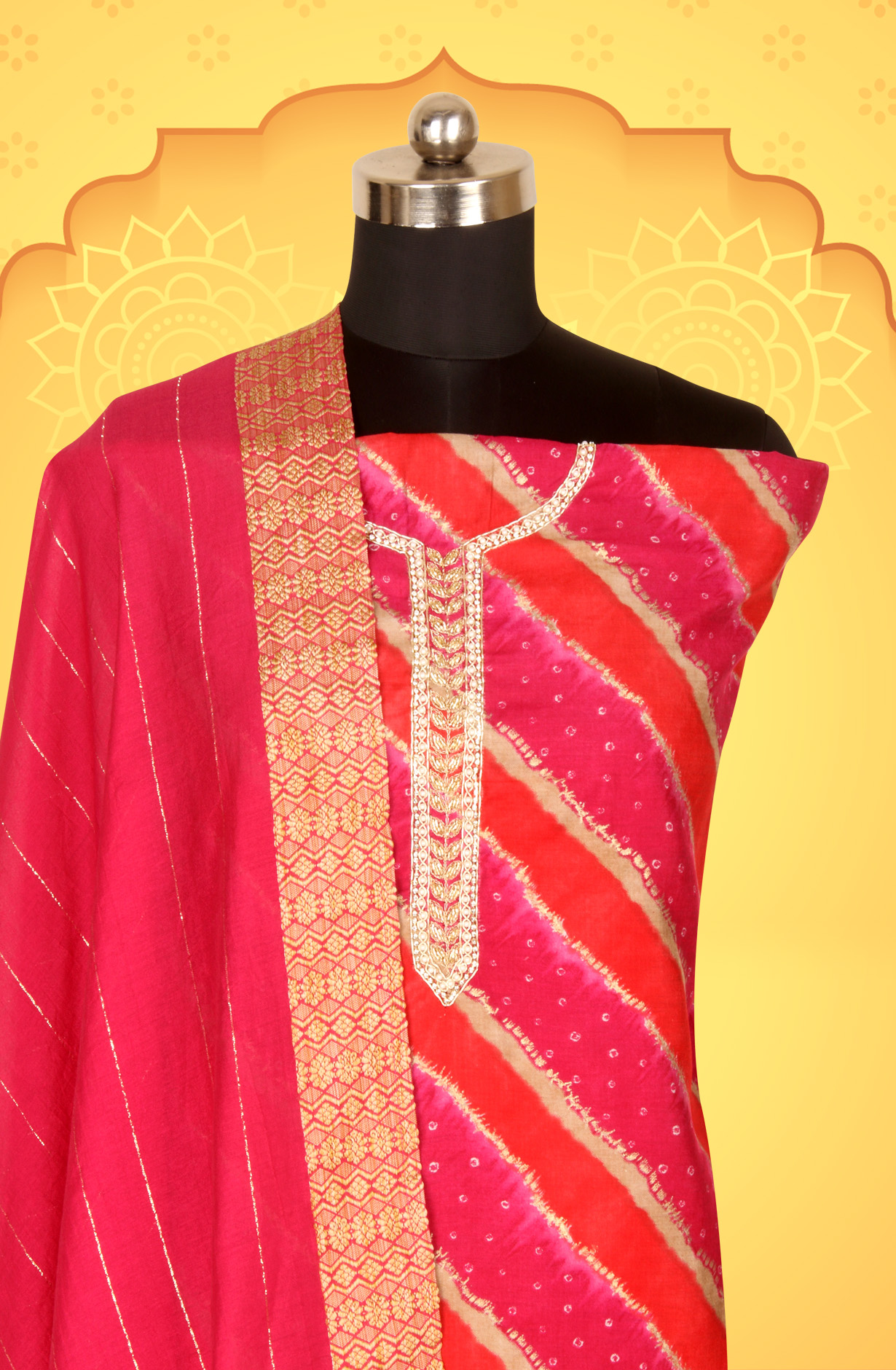 Rani Pink Modal Festive Wear Unstitched Salwar Suit - 912-KCS35004