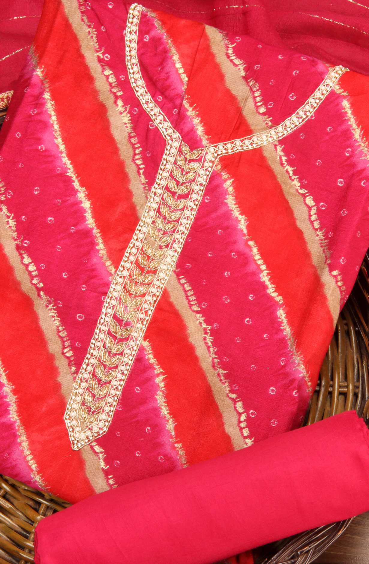 Rani Pink Modal Festive Wear Unstitched Salwar Suit - 912-KCS35004