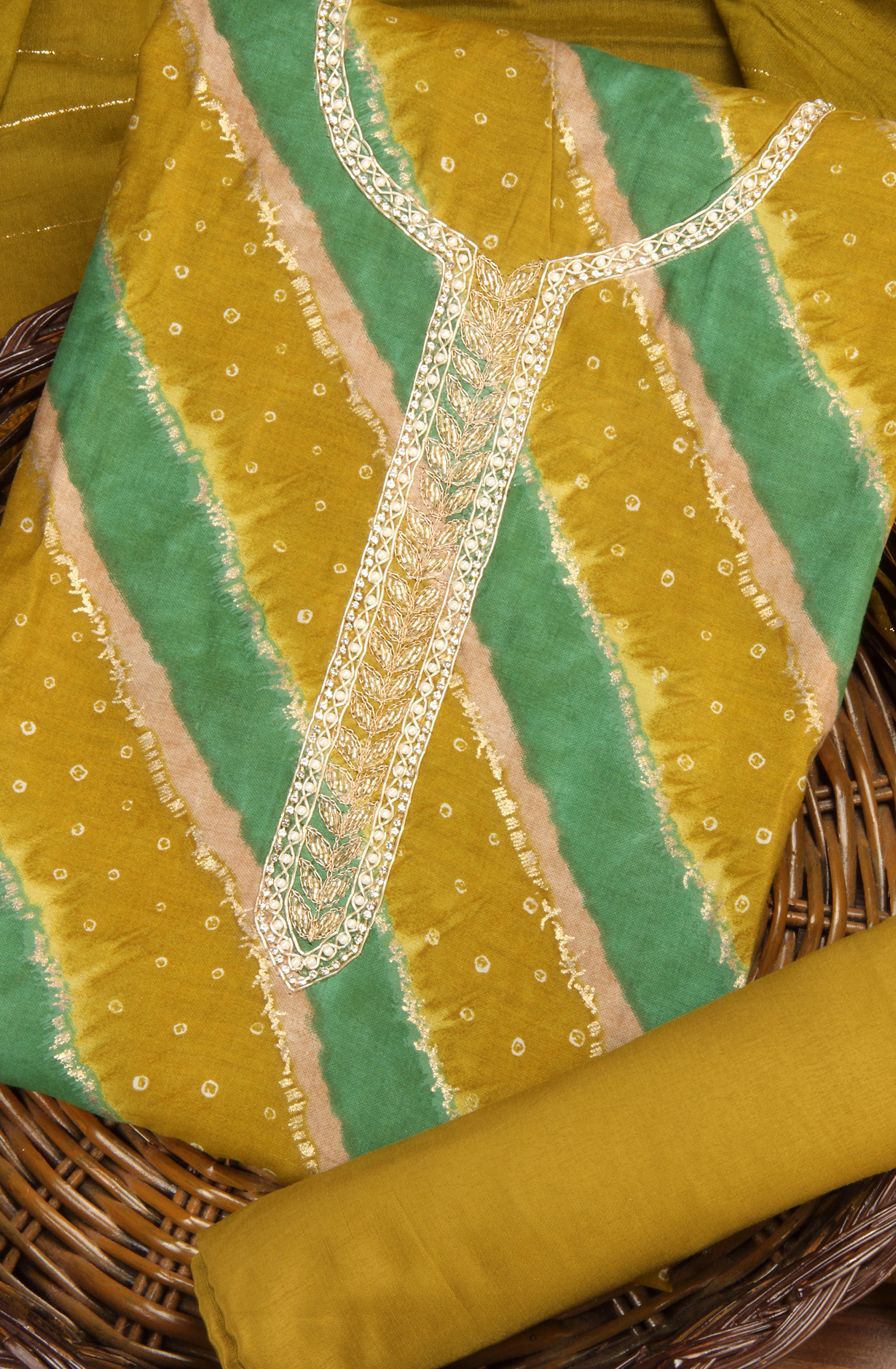 Mehndi Green Modal Festive Wear Unstitched Salwar Suit - 912-KCS35004A