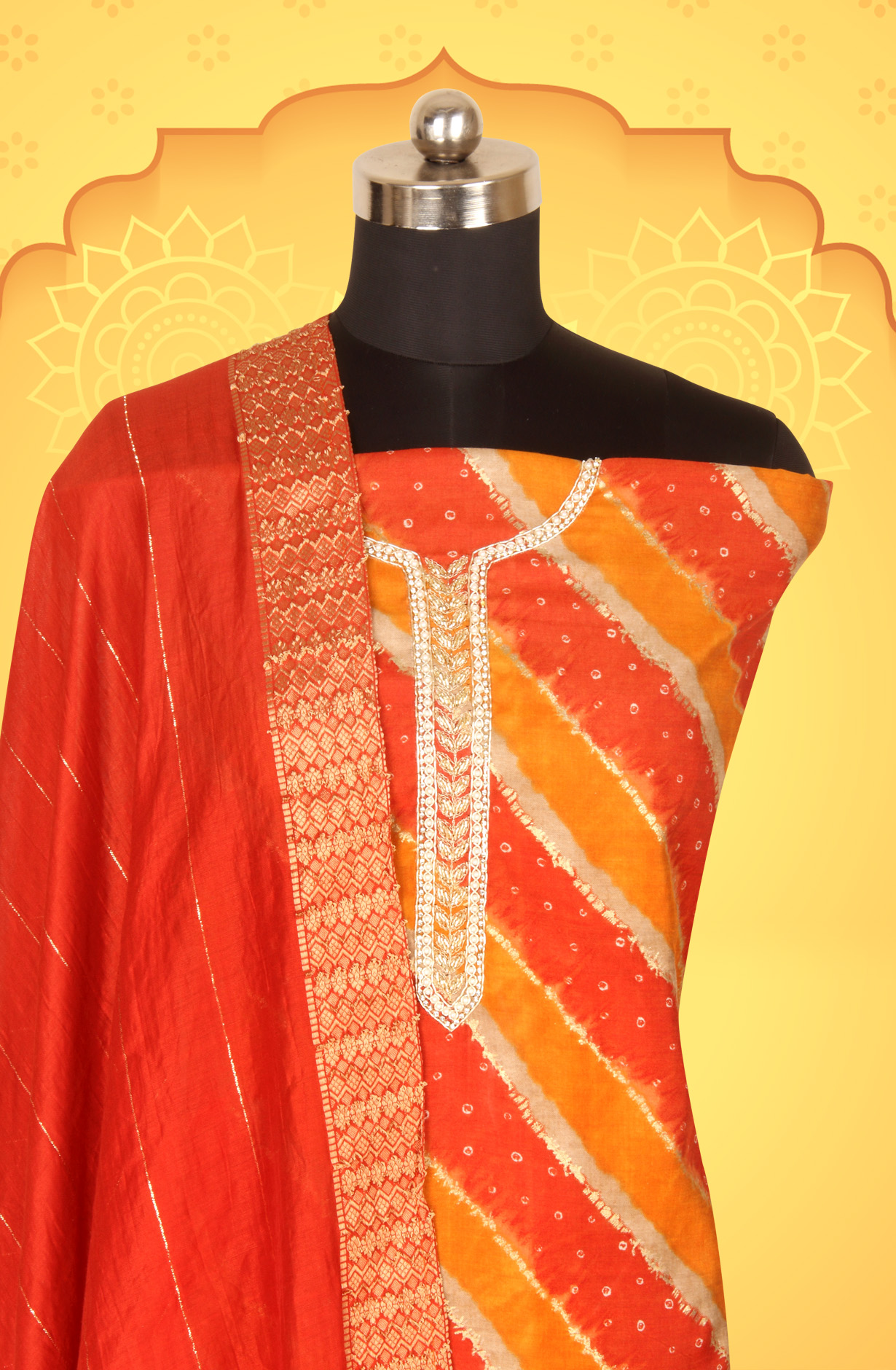 Rust Modal Festive Wear Unstitched Salwar Suit - 912-KCS35004B