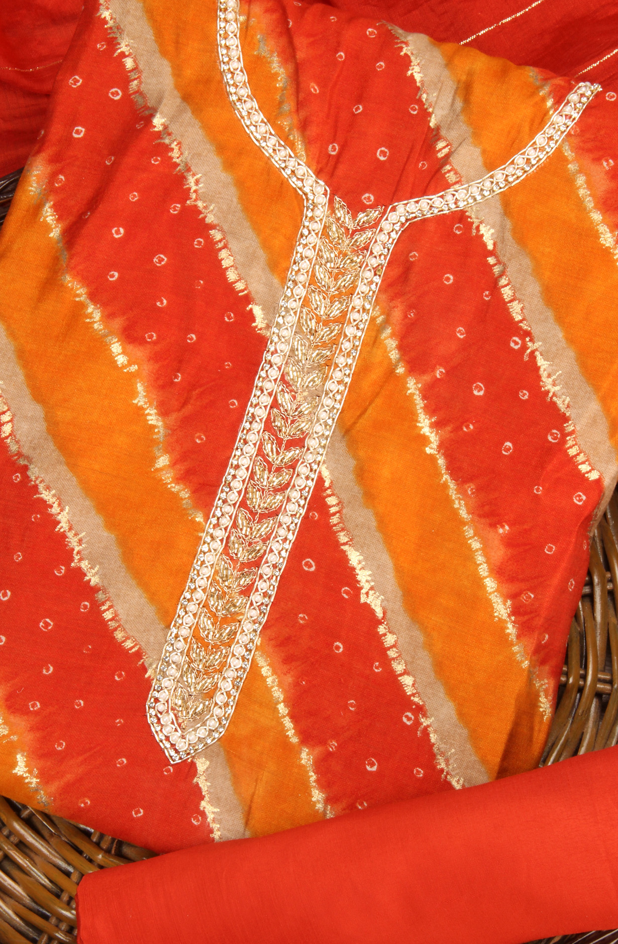 Rust Modal Festive Wear Unstitched Salwar Suit - 912-KCS35004B