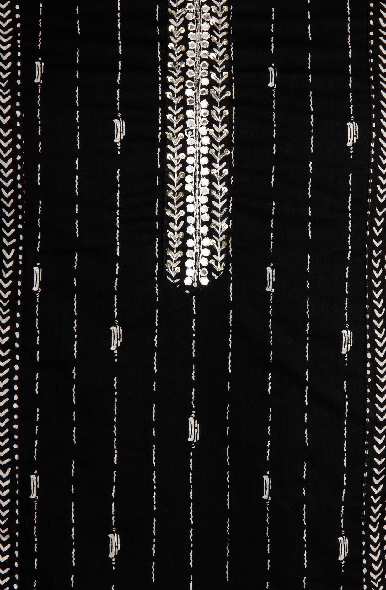 Black Cotton Printed Salwar Suit with Chiffon Dupatta - 912-LA06594