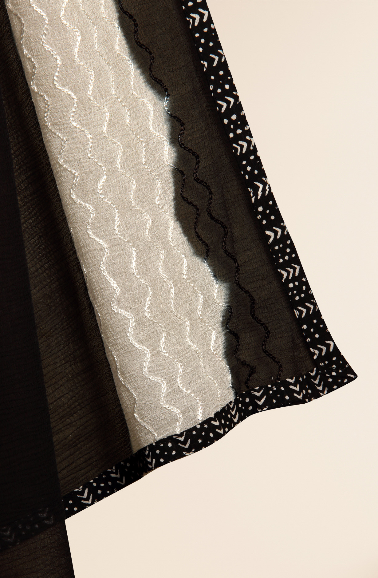 Black Cotton Printed Salwar Suit with Chiffon Dupatta - 912-LA06594