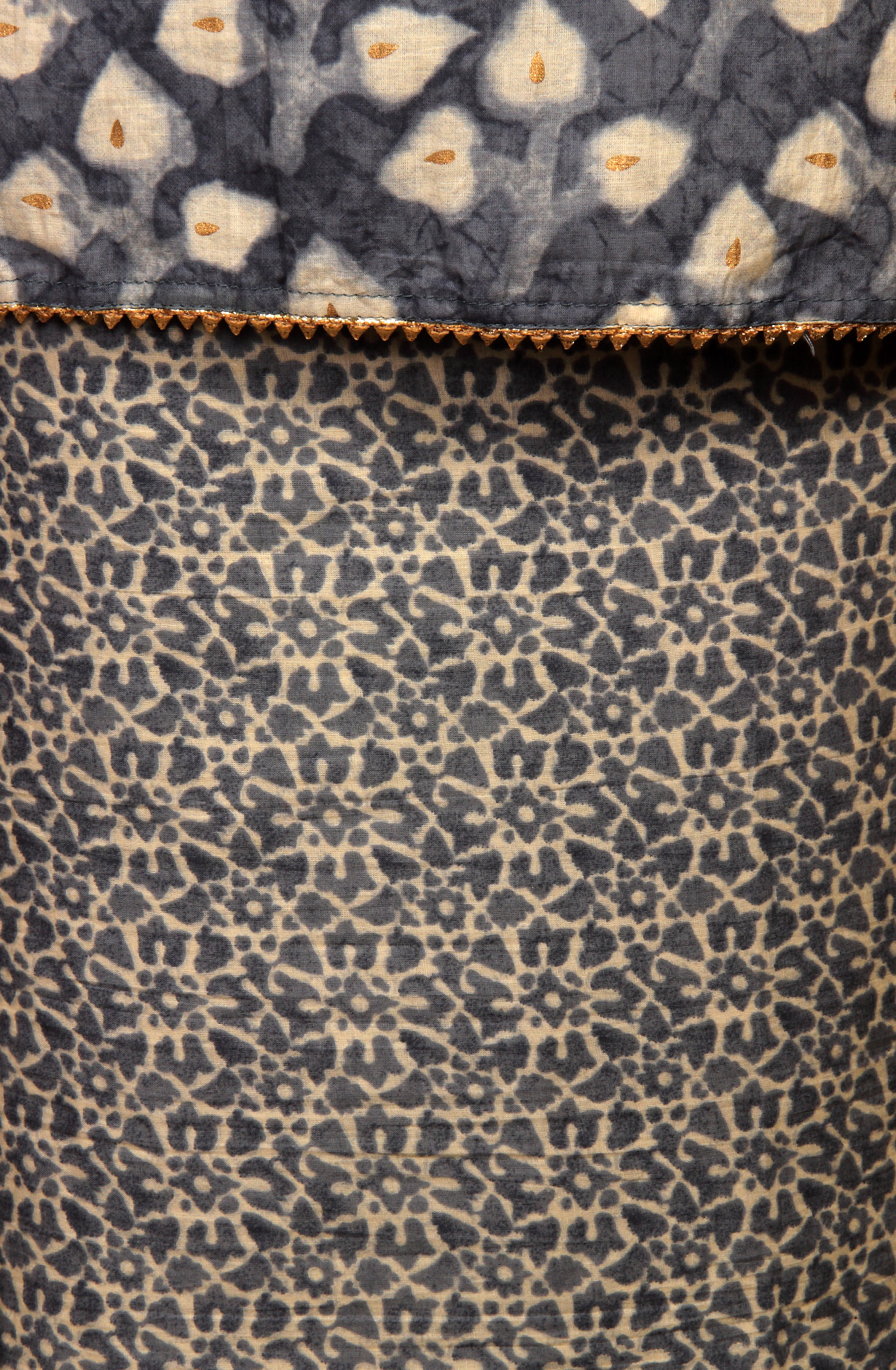 Grey Cotton Printed Unstitched Salwar Kameez with Chiffon Dupatta - 912-LA06643