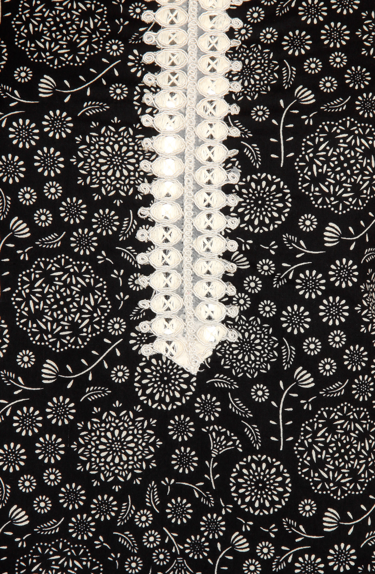 Black Cotton Printed Salwar Kameez with Chiffon Dupatta - 912-LA06652