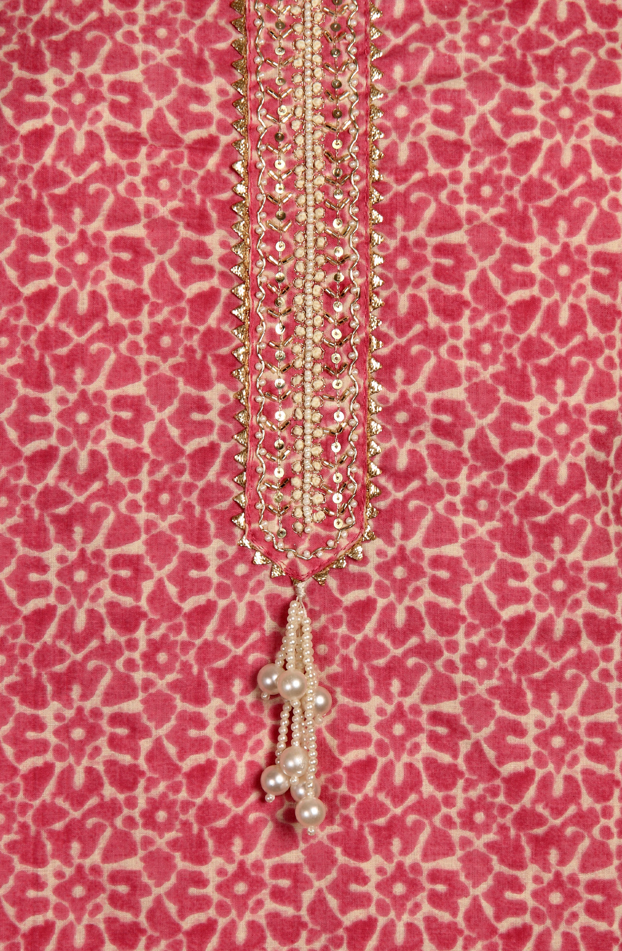 Pink Cotton Printed Unstitched Salwar Kameez with Chiffon Dupatta - 912-LA06668