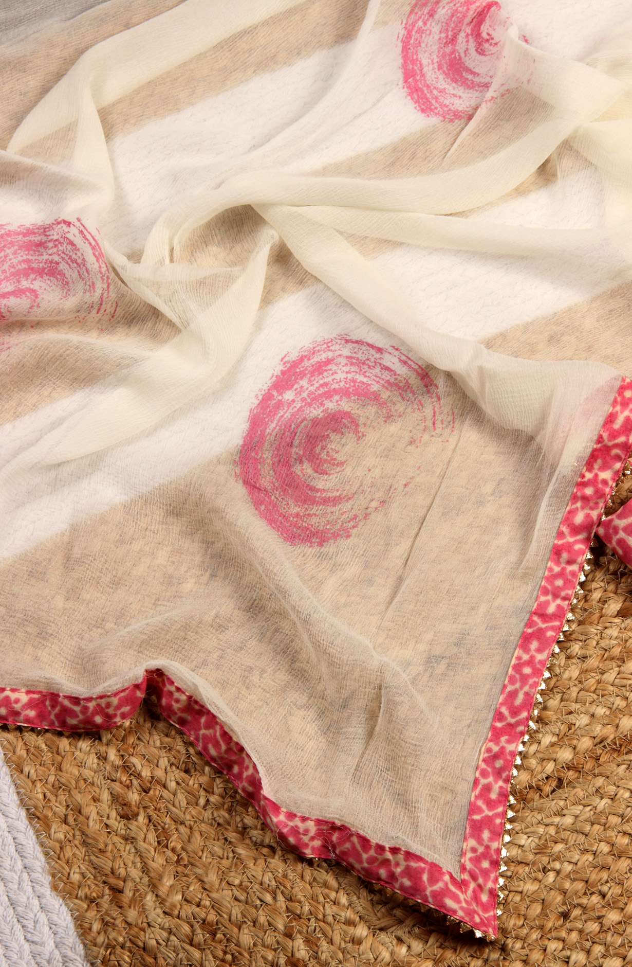 Pink Cotton Printed Unstitched Salwar Kameez with Chiffon Dupatta - 912-LA06668