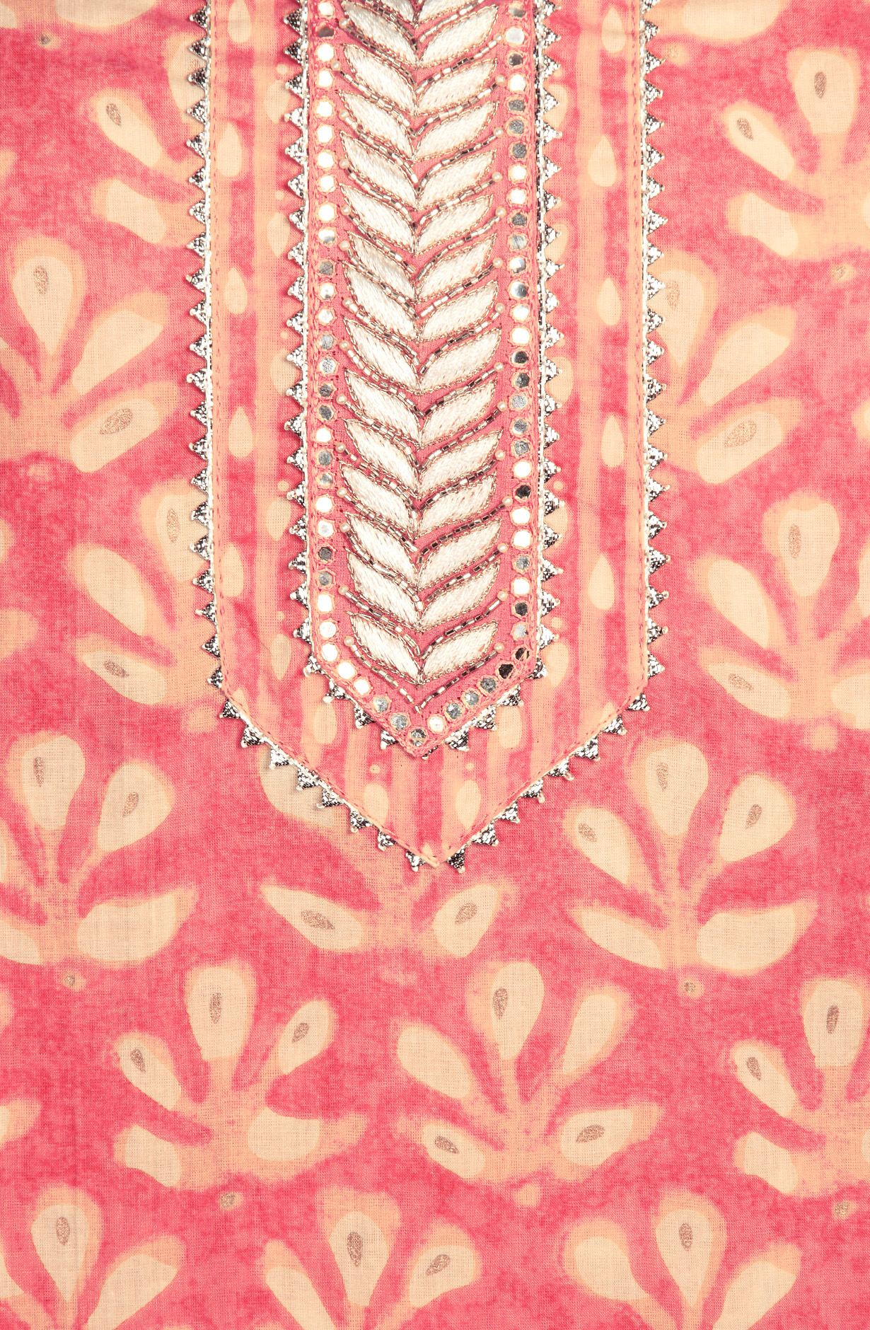 Pink Cotton Printed Salwar Kameez with Chiffon Dupatta - 912-NDJ54179