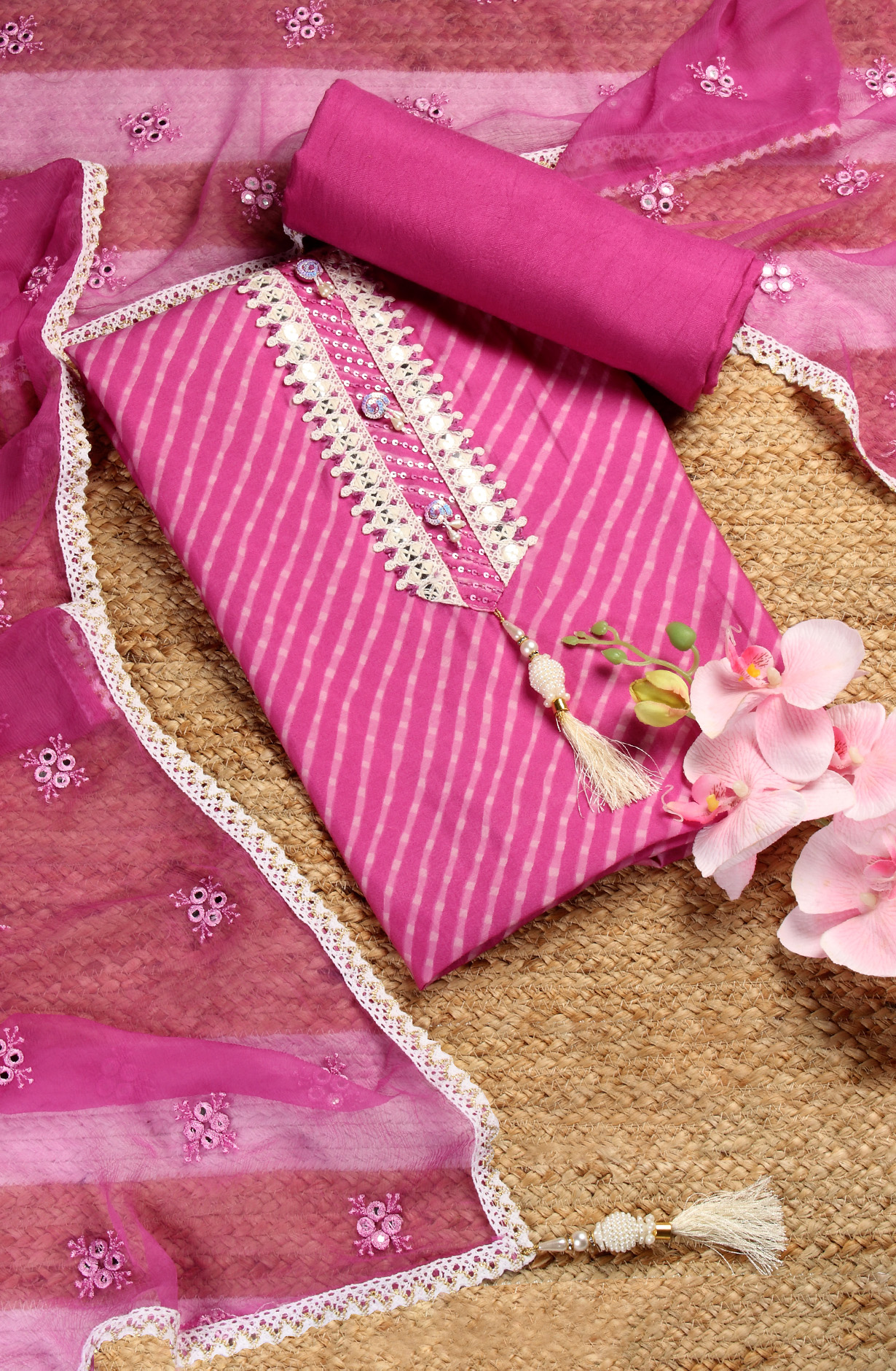 Purple Modal Printed Salwar Suit with Chiffon Dupatta - 912-NDJ54194A