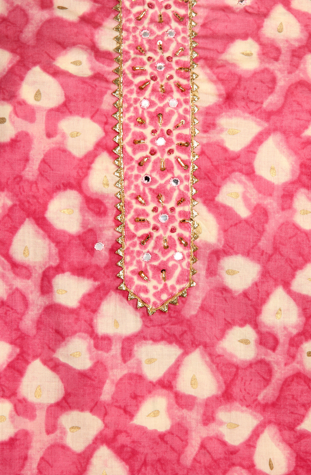 Pink Cotton Printed Salwar Suit with Chiffon Dupatta - 912-PD09551B