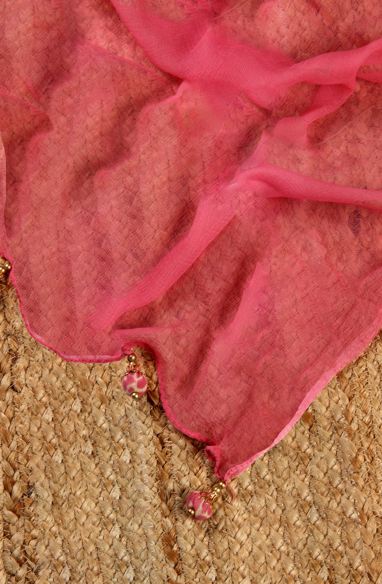 Pink Cotton Printed Salwar Suit with Chiffon Dupatta - 912-PD09551B