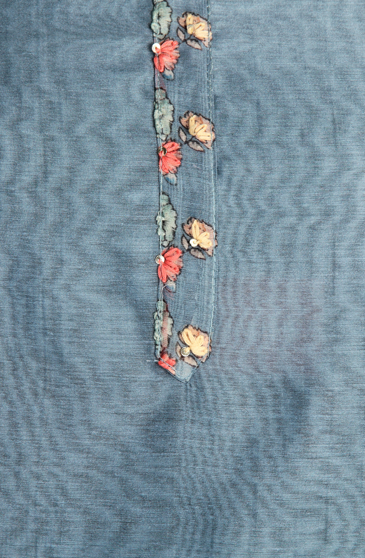 Teal Chanderi Kantha Work Salwar Suit - 912-RCK38060-1B